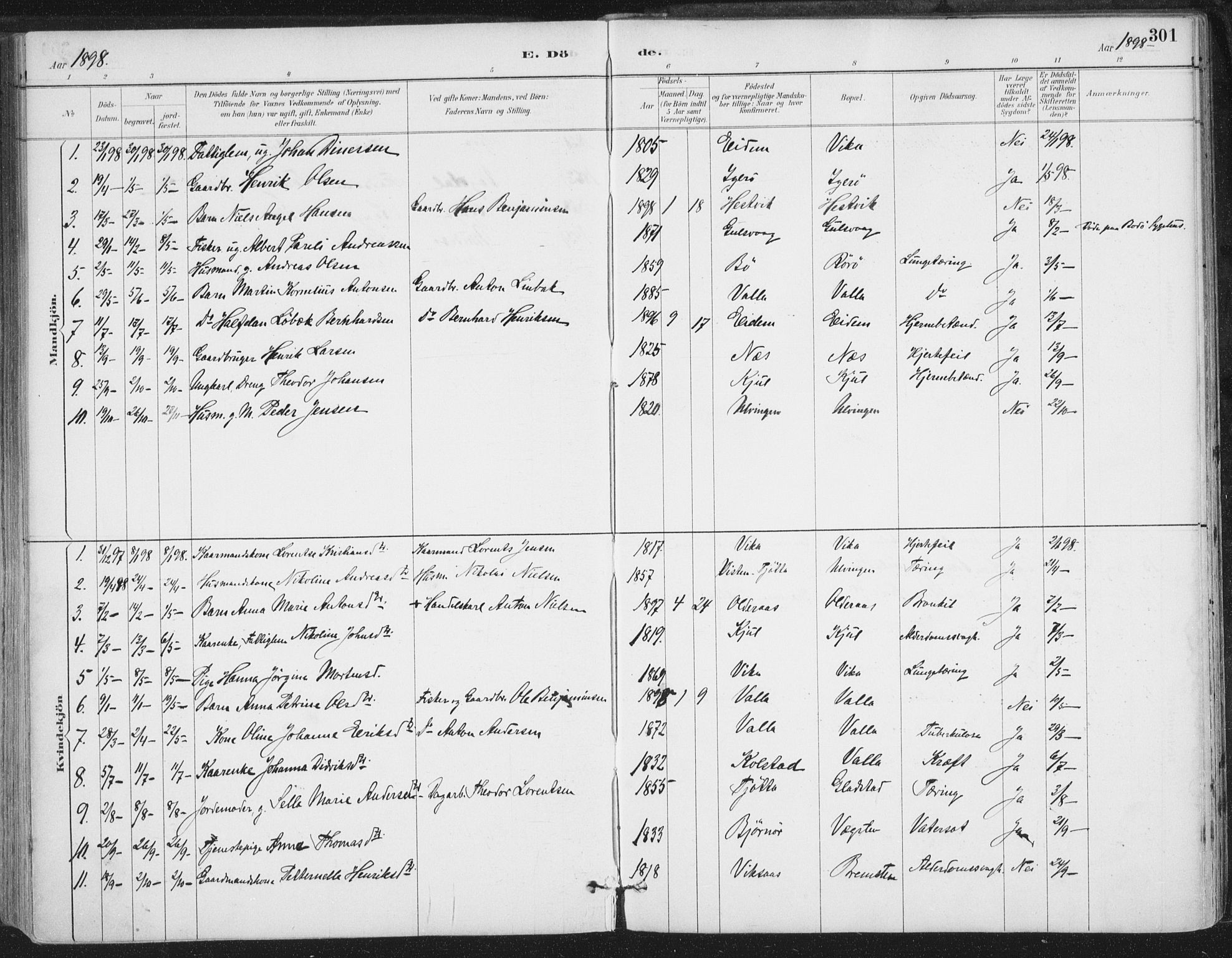 Ministerialprotokoller, klokkerbøker og fødselsregistre - Nordland, AV/SAT-A-1459/816/L0244: Parish register (official) no. 816A10, 1886-1903, p. 301