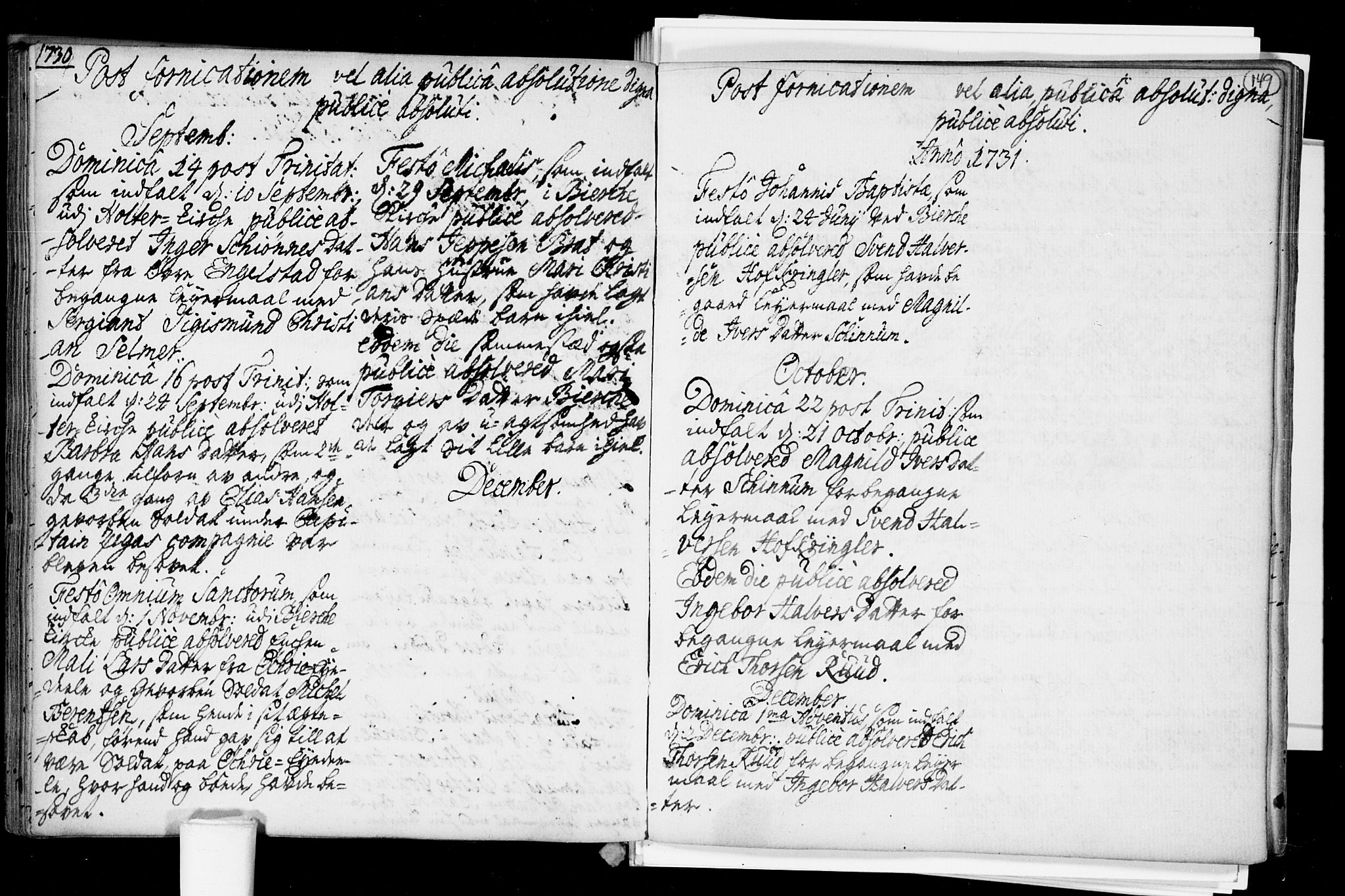 Nannestad prestekontor Kirkebøker, SAO/A-10414a/F/Fa/L0005: Parish register (official) no. I 5, 1729-1738, p. 149