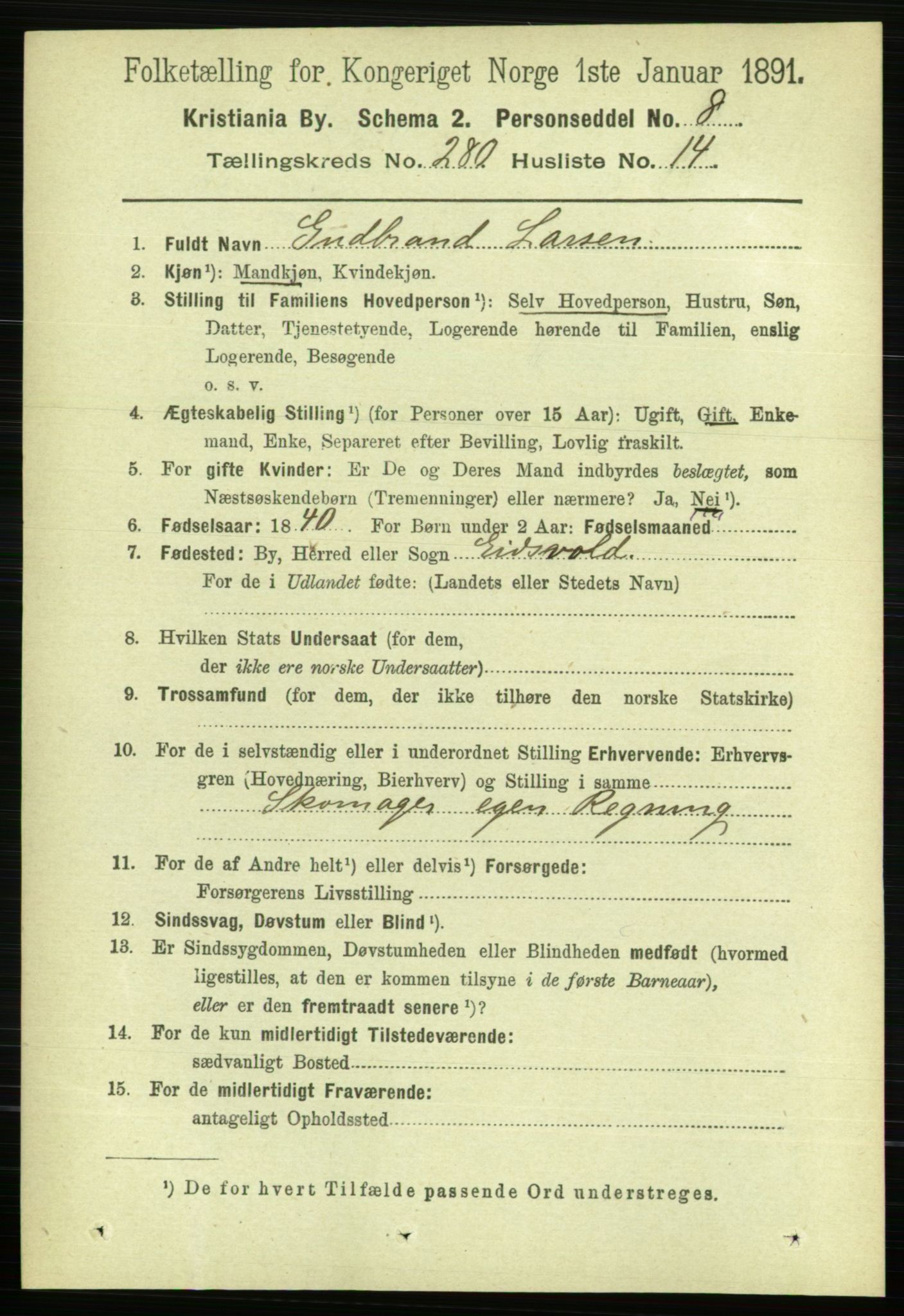 RA, 1891 census for 0301 Kristiania, 1891, p. 170469