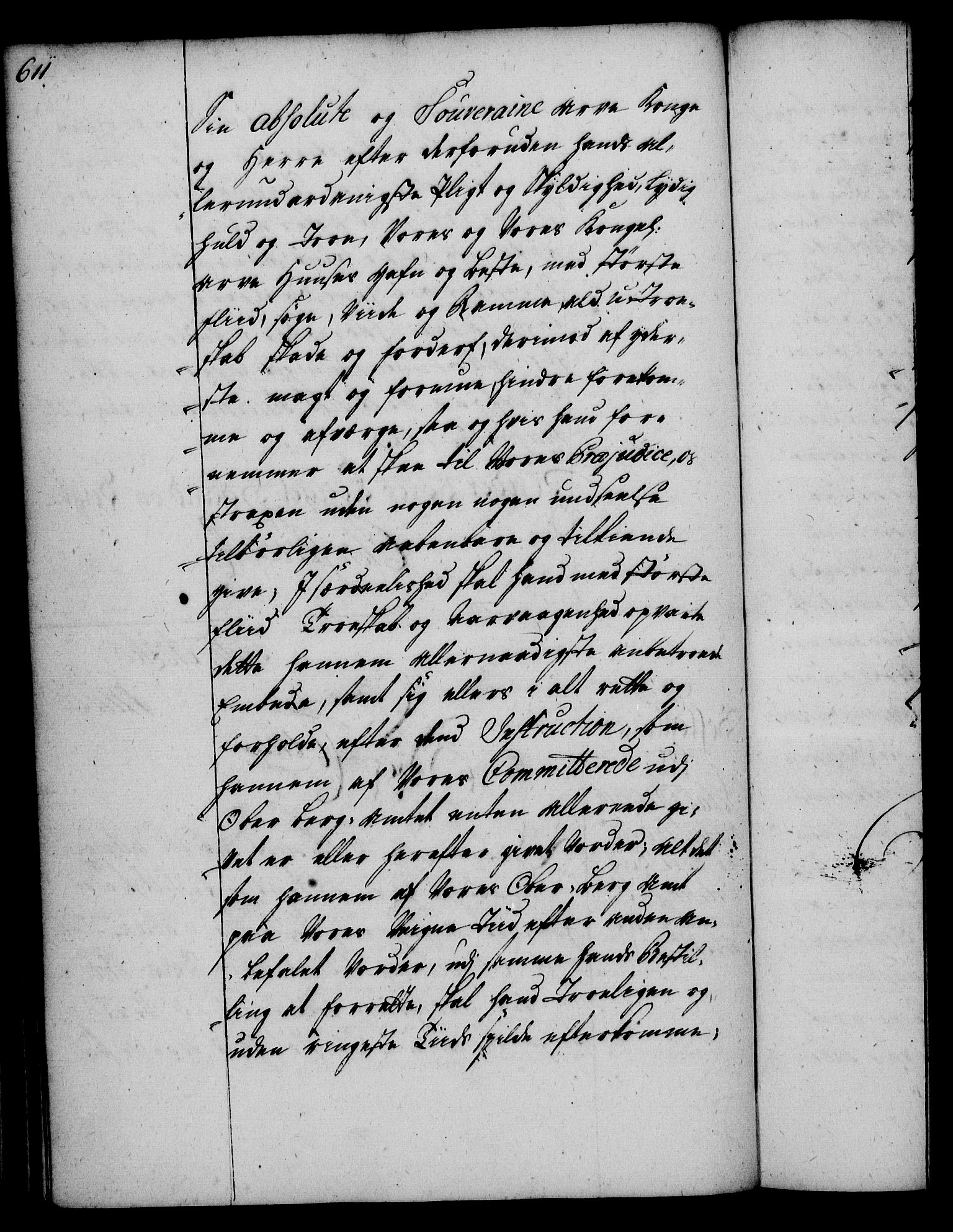 Rentekammeret, Kammerkanselliet, RA/EA-3111/G/Gg/Gge/L0002: Norsk bestallingsprotokoll med register (merket RK 53.26), 1730-1744, p. 611