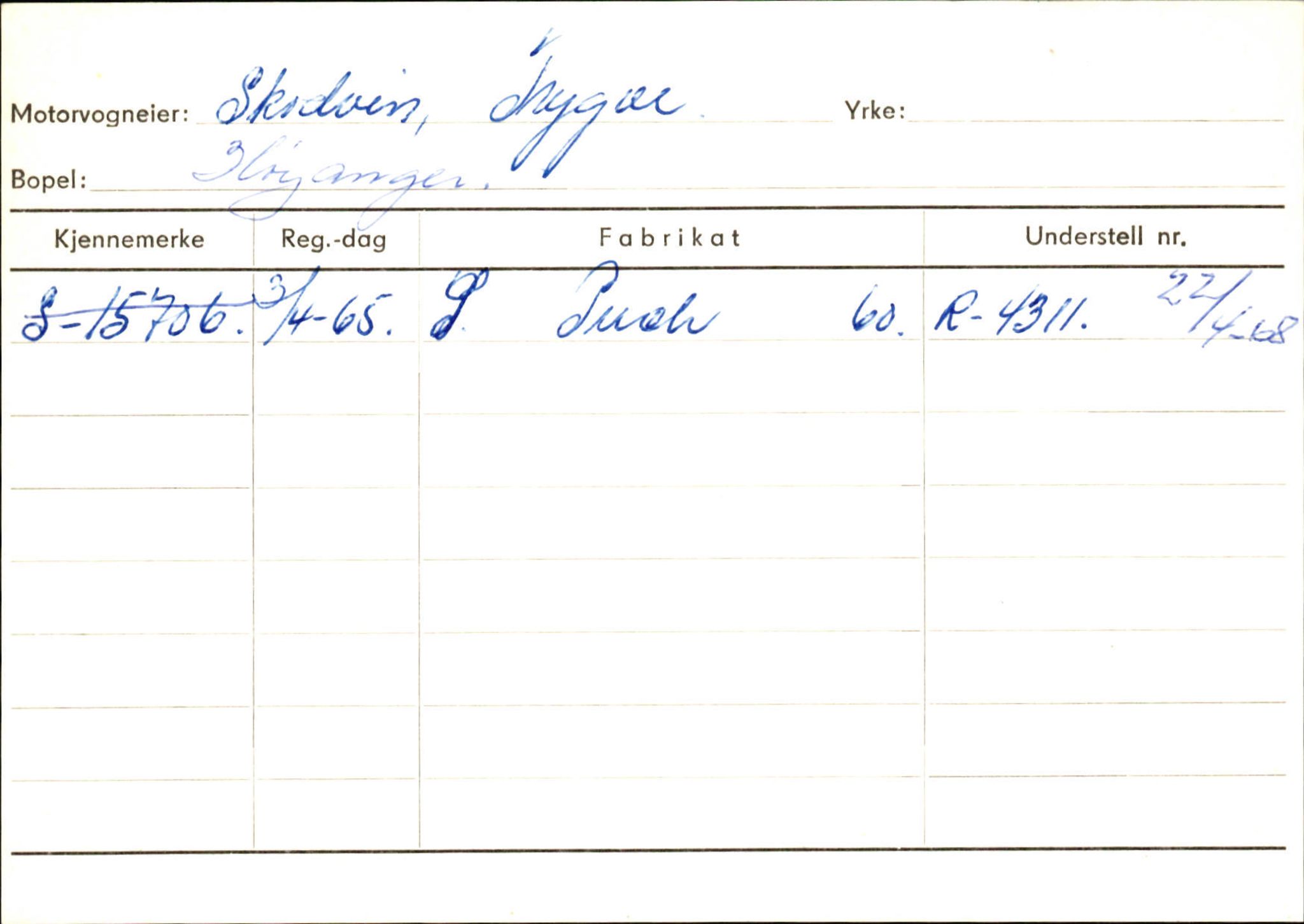 Statens vegvesen, Sogn og Fjordane vegkontor, AV/SAB-A-5301/4/F/L0131: Eigarregister Høyanger P-Å. Stryn S-Å, 1945-1975, p. 234