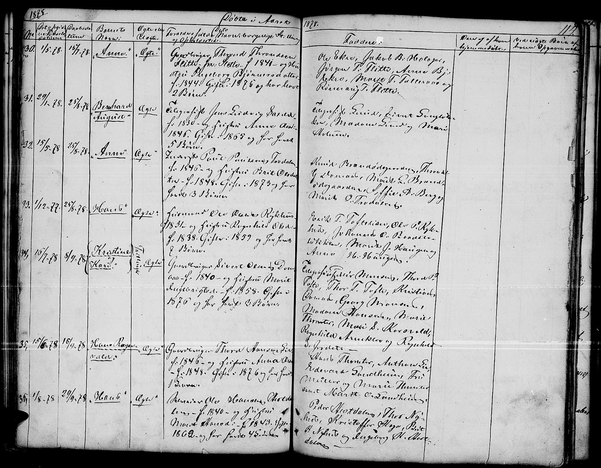 Dovre prestekontor, SAH/PREST-066/H/Ha/Hab/L0001: Parish register (copy) no. 1, 1862-1880, p. 114