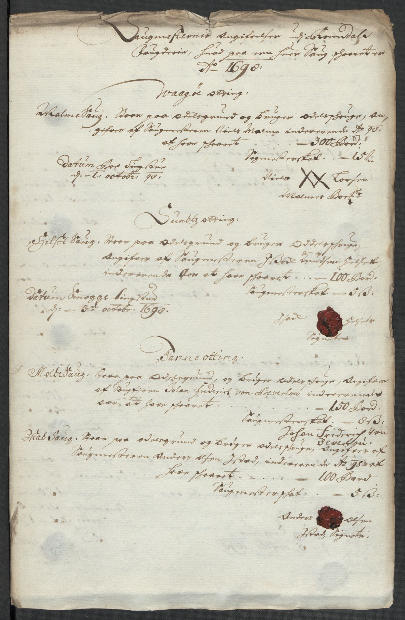 Rentekammeret inntil 1814, Reviderte regnskaper, Fogderegnskap, RA/EA-4092/R55/L3653: Fogderegnskap Romsdal, 1697-1698, p. 311