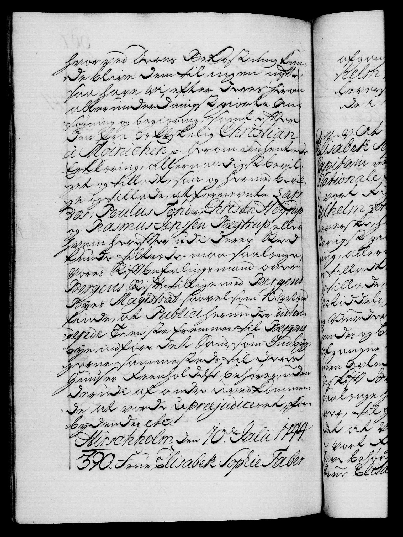 Danske Kanselli 1572-1799, AV/RA-EA-3023/F/Fc/Fca/Fcaa/L0033: Norske registre, 1743-1744, p. 607b