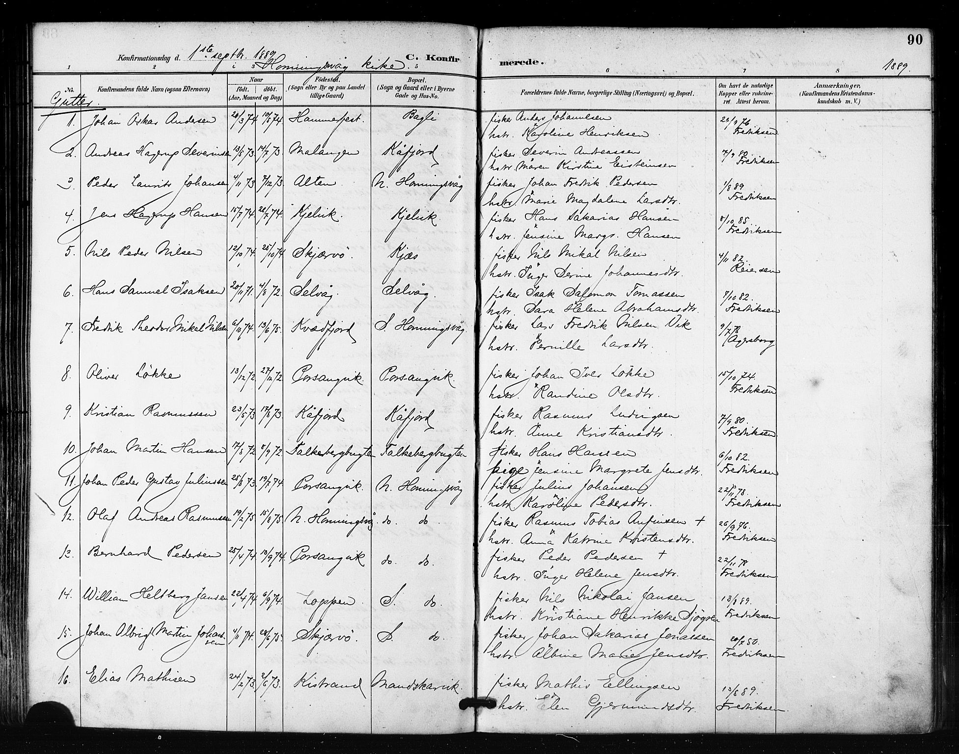 Måsøy sokneprestkontor, SATØ/S-1348/H/Ha/L0007kirke: Parish register (official) no. 7, 1887-1899, p. 90