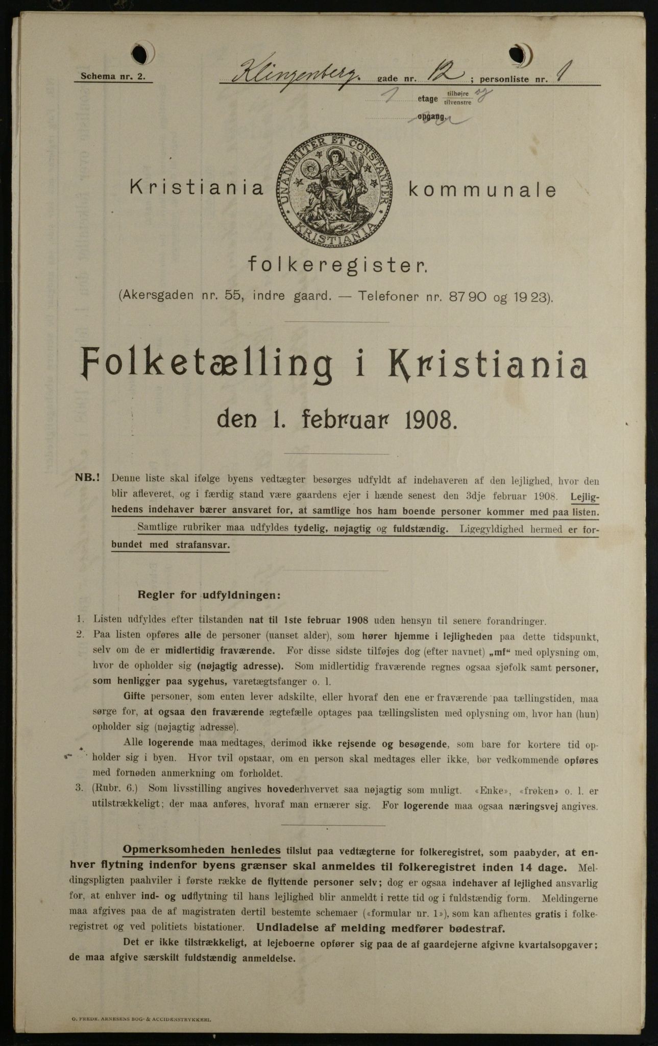 OBA, Municipal Census 1908 for Kristiania, 1908, p. 46387