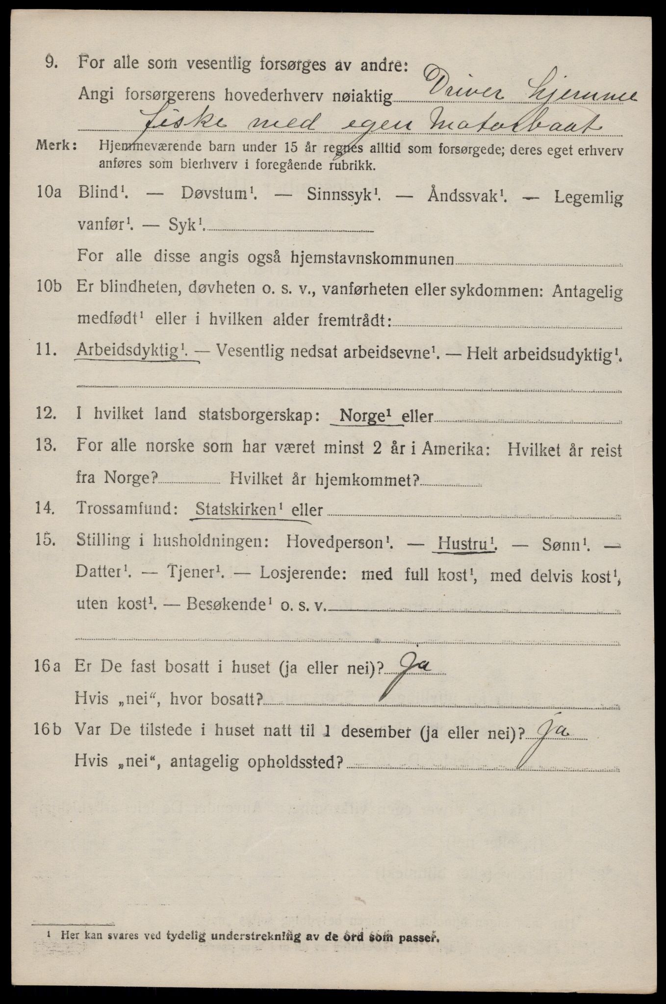 SAST, 1920 census for Eigersund, 1920, p. 5046