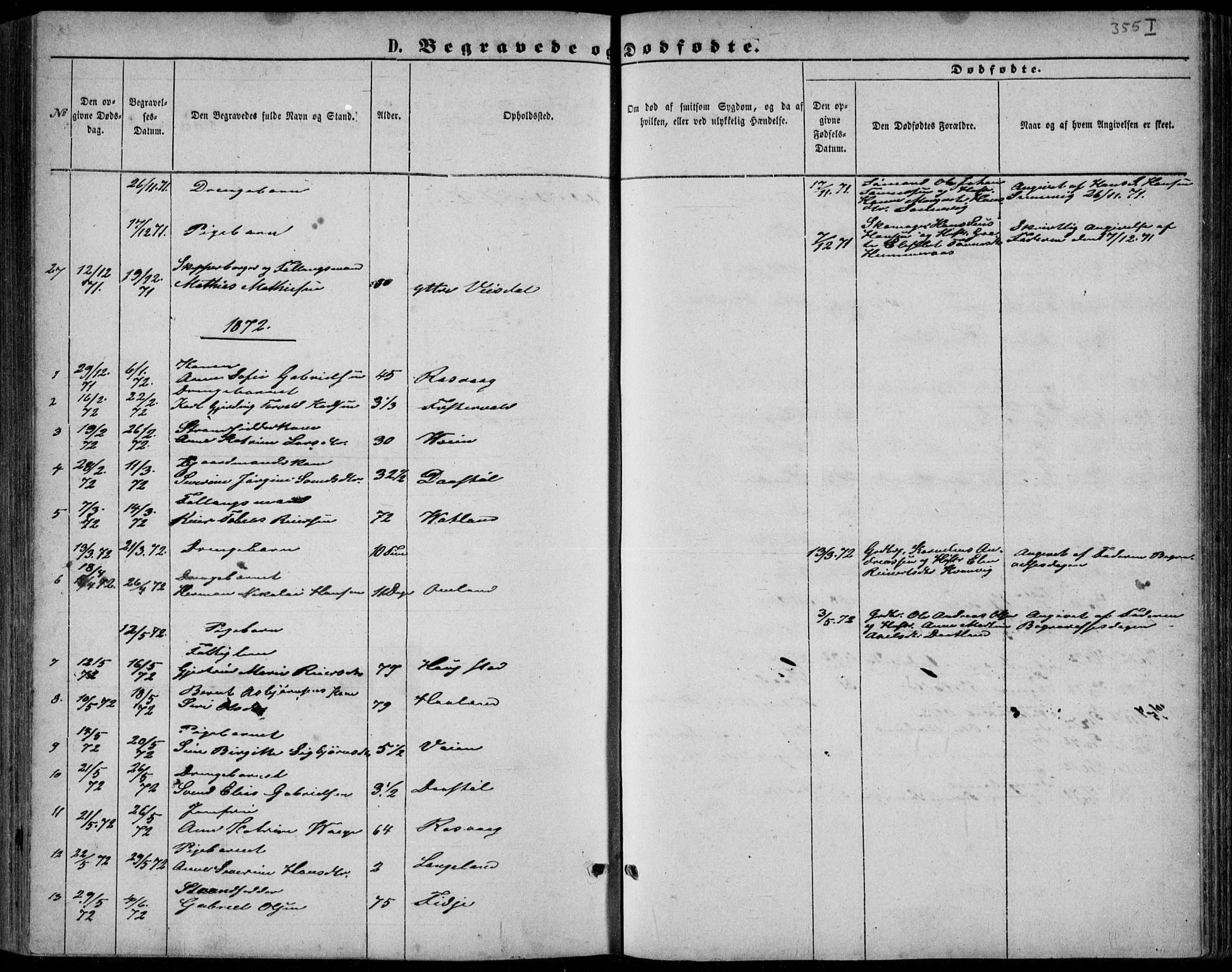 Flekkefjord sokneprestkontor, AV/SAK-1111-0012/F/Fb/Fbb/L0003: Parish register (copy) no. B 3, 1867-1889, p. 355