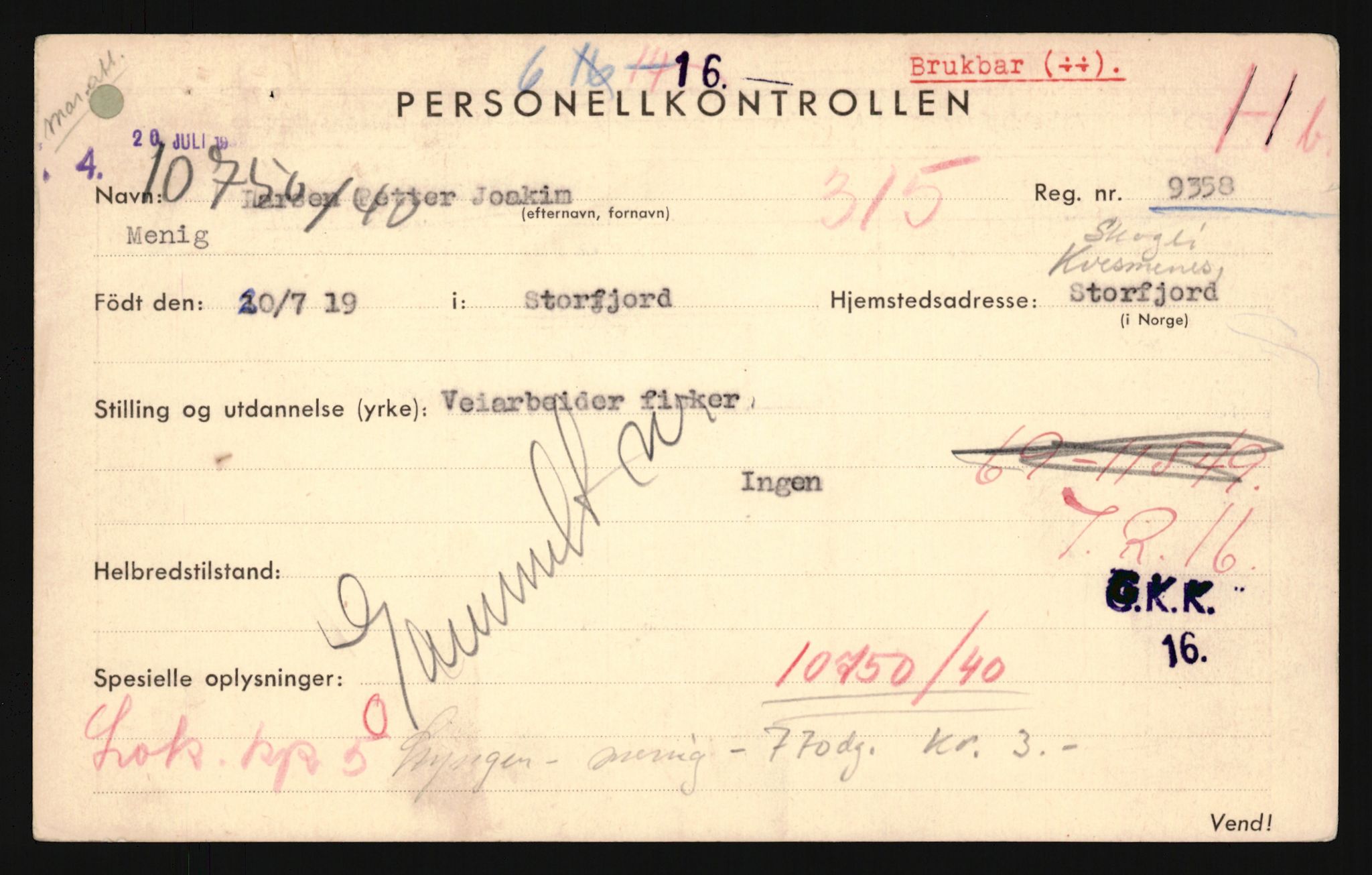 Forsvaret, Troms infanteriregiment nr. 16, AV/RA-RAFA-3146/P/Pa/L0024/0001: Rulleblad / Rulleblad for regimentets menige mannskaper, årsklasse 1940, 1940, p. 54