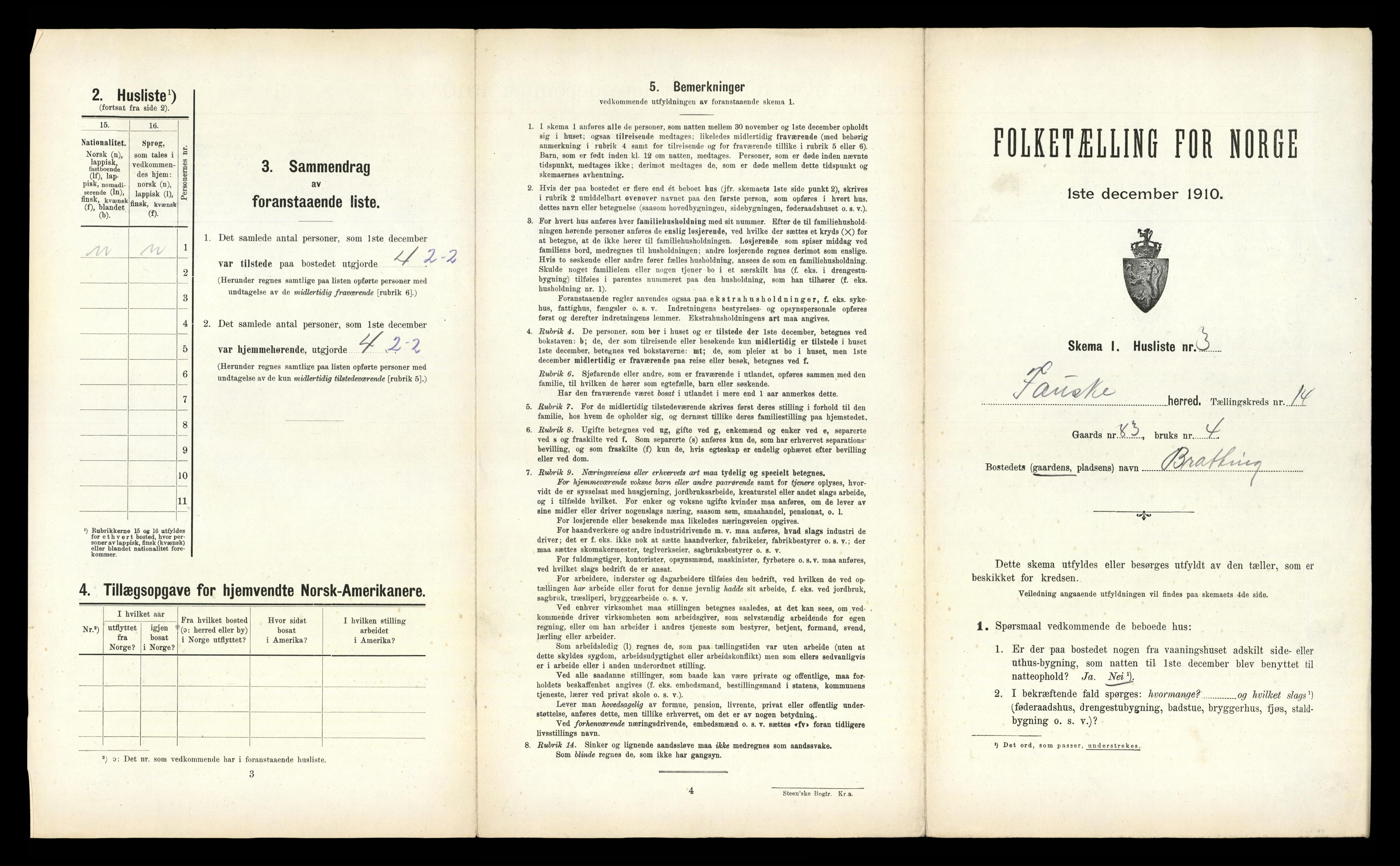 RA, 1910 census for Fauske, 1910, p. 742