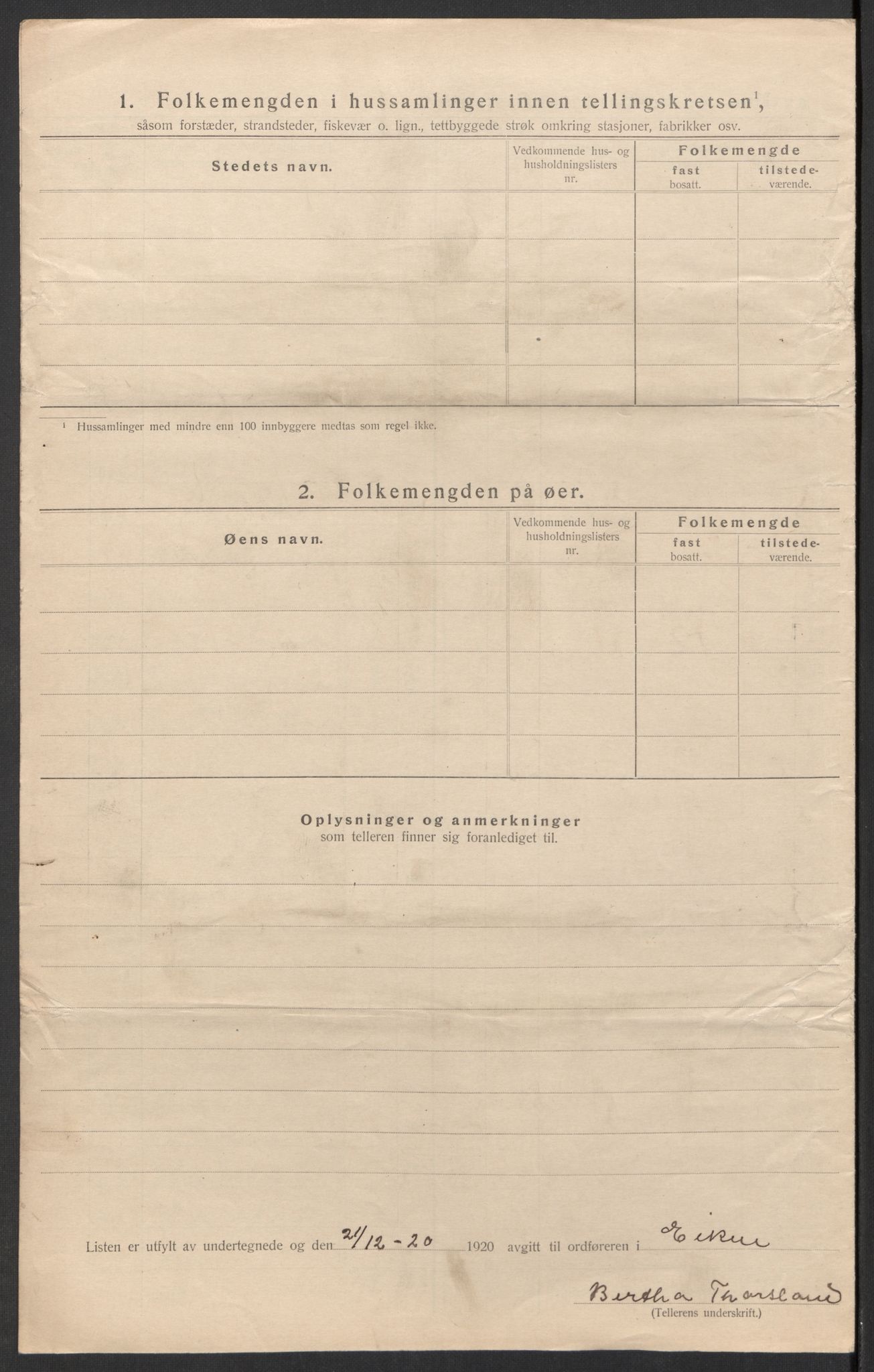 SAK, 1920 census for Eiken, 1920, p. 20