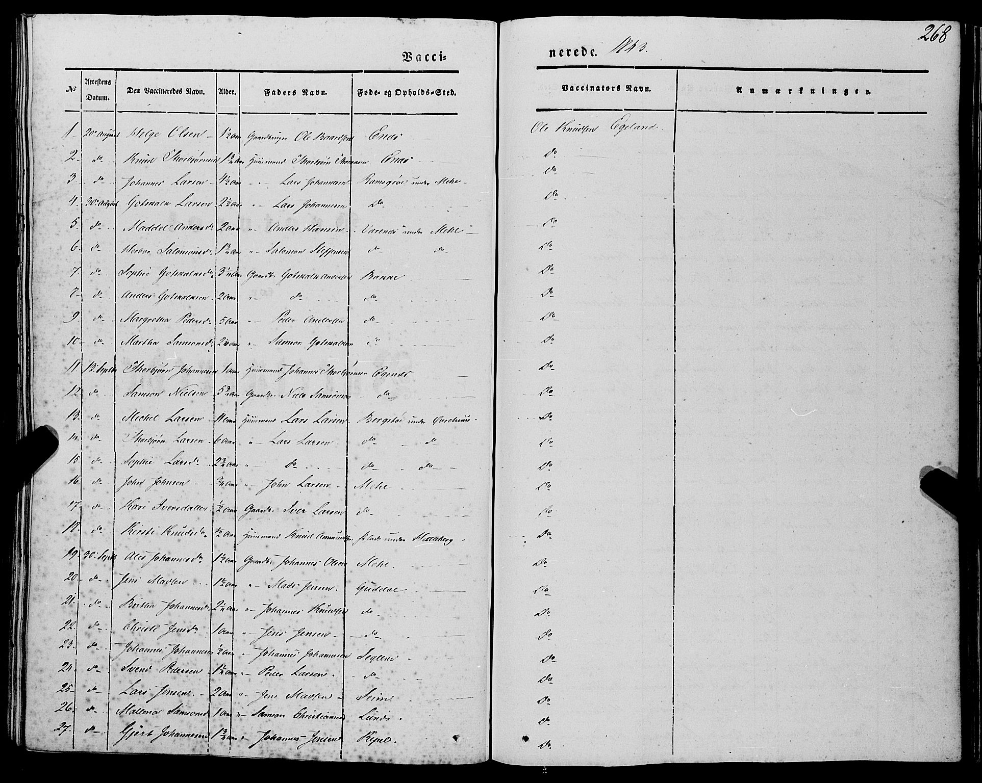 Kvinnherad sokneprestembete, AV/SAB-A-76401/H/Haa: Parish register (official) no. A 7, 1843-1853, p. 268