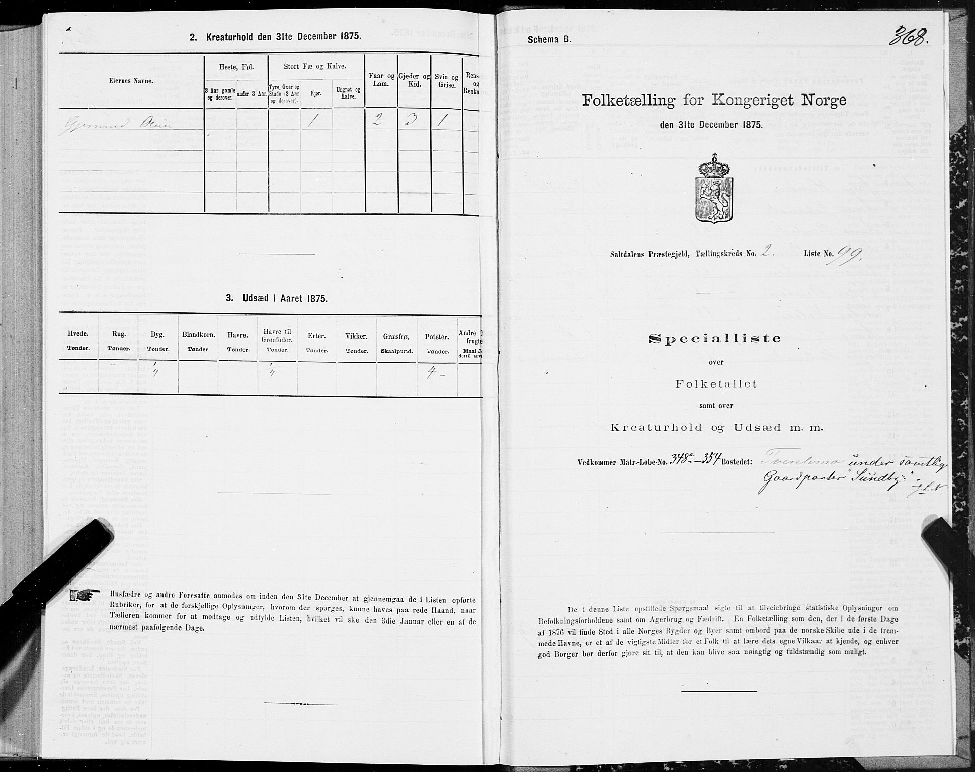 SAT, 1875 census for 1840P Saltdal, 1875, p. 1368