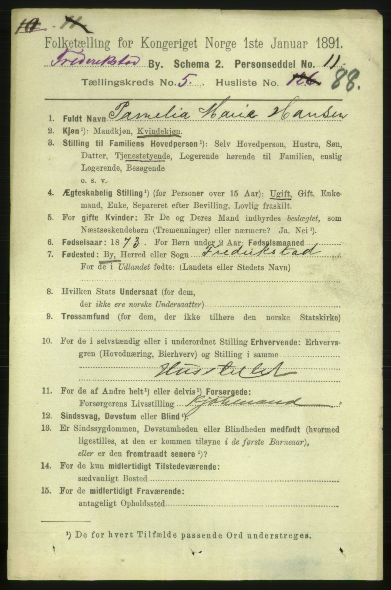 RA, 1891 census for 0103 Fredrikstad, 1891, p. 7657