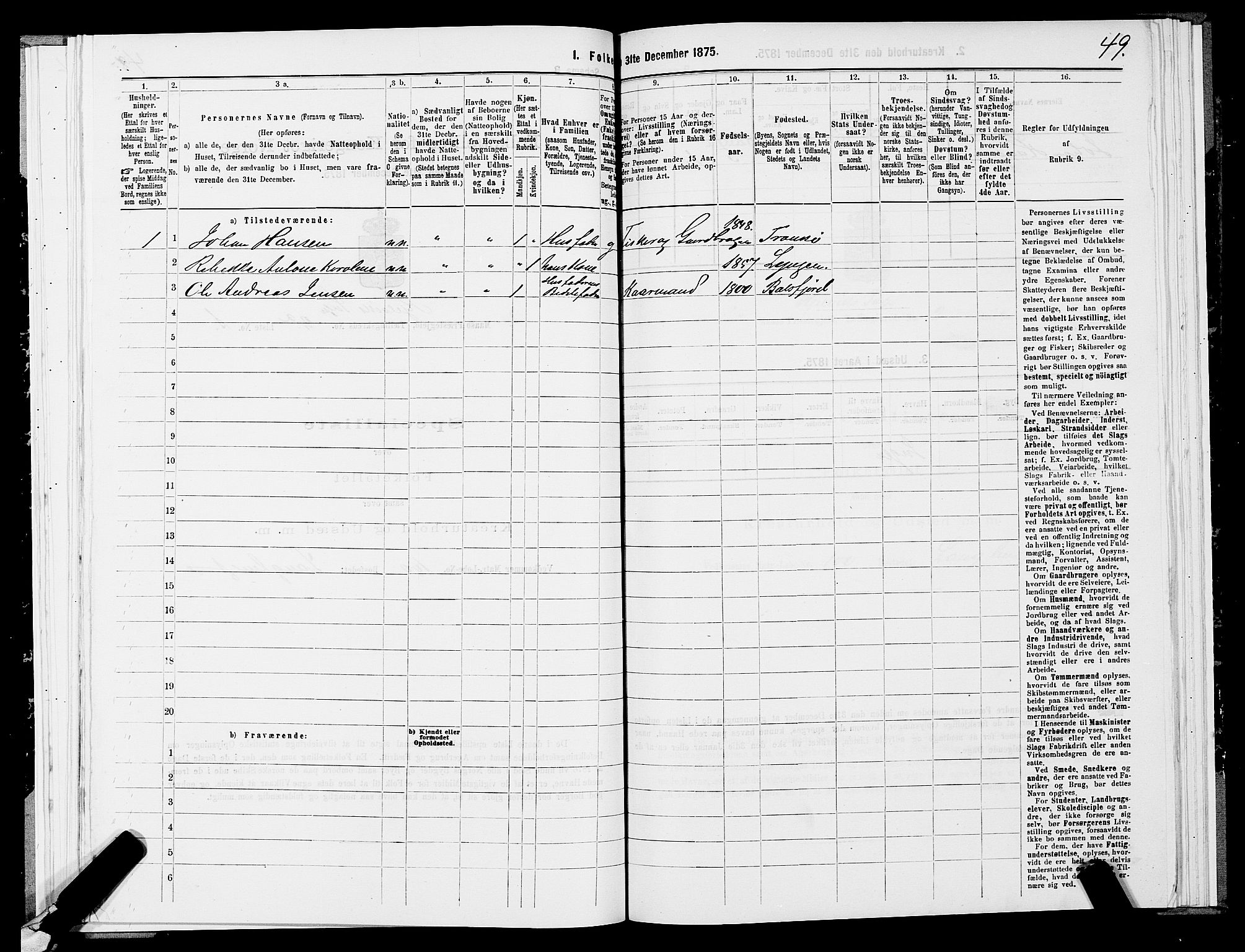 SATØ, 1875 census for 2018P Måsøy, 1875, p. 2049