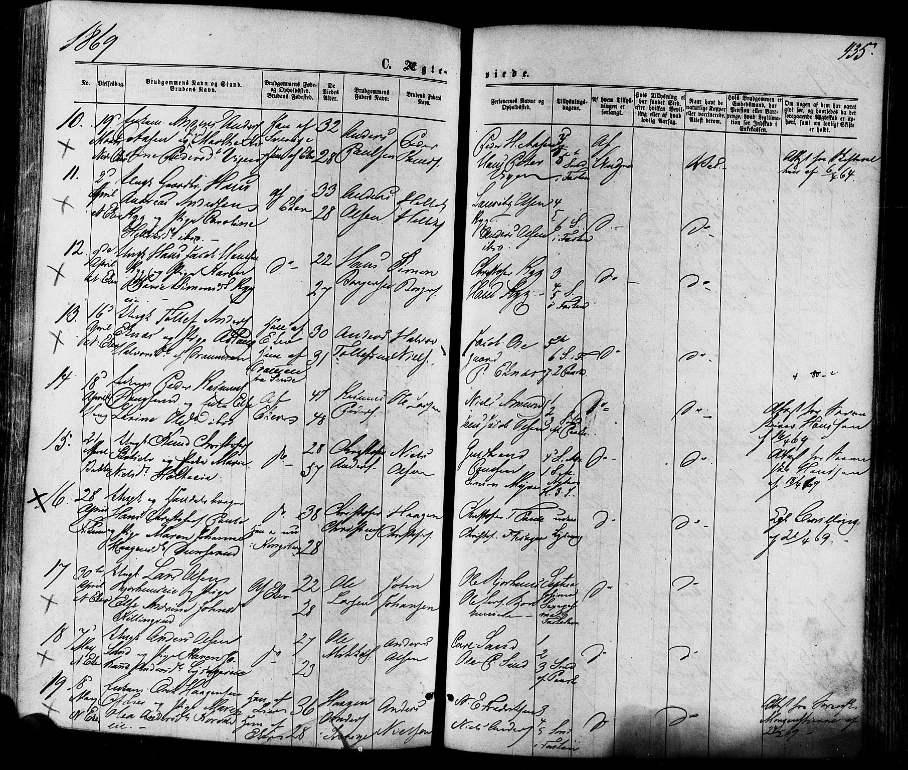 Eiker kirkebøker, AV/SAKO-A-4/F/Fa/L0017: Parish register (official) no. I 17, 1869-1877, p. 435