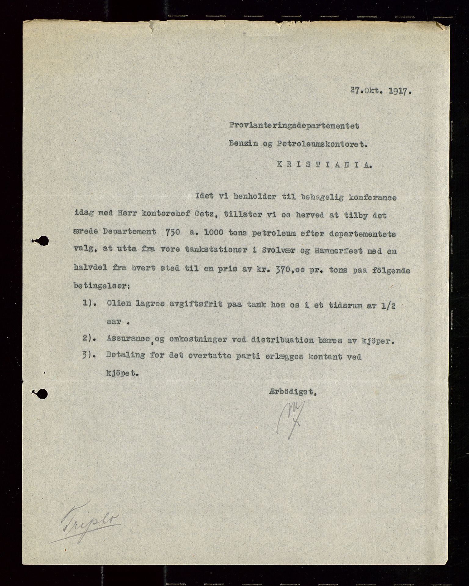 Pa 1521 - A/S Norske Shell, AV/SAST-A-101915/E/Ea/Eaa/L0020: Sjefskorrespondanse, 1917, p. 28