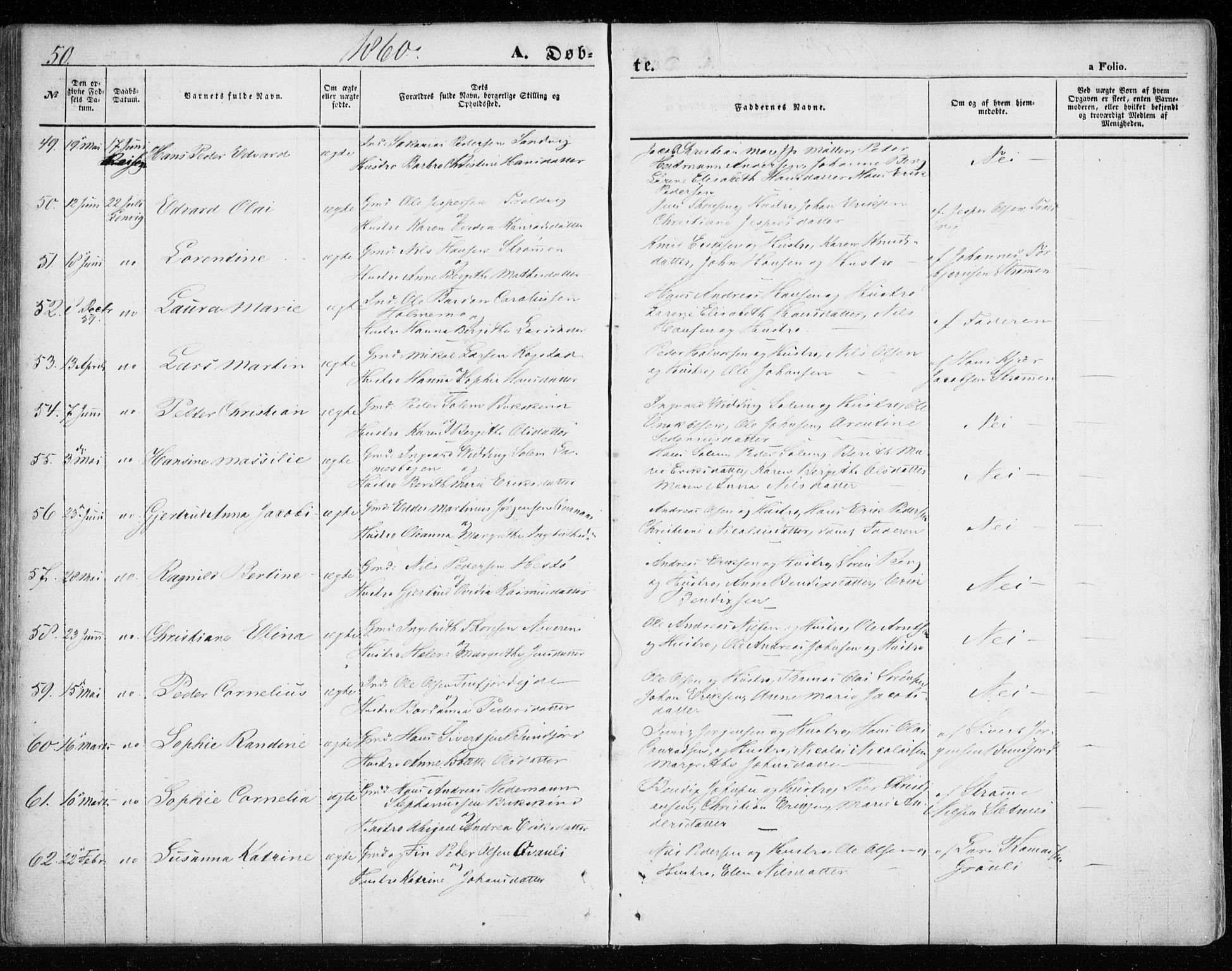 Lenvik sokneprestembete, SATØ/S-1310/H/Ha/Haa/L0007kirke: Parish register (official) no. 7, 1855-1865, p. 50