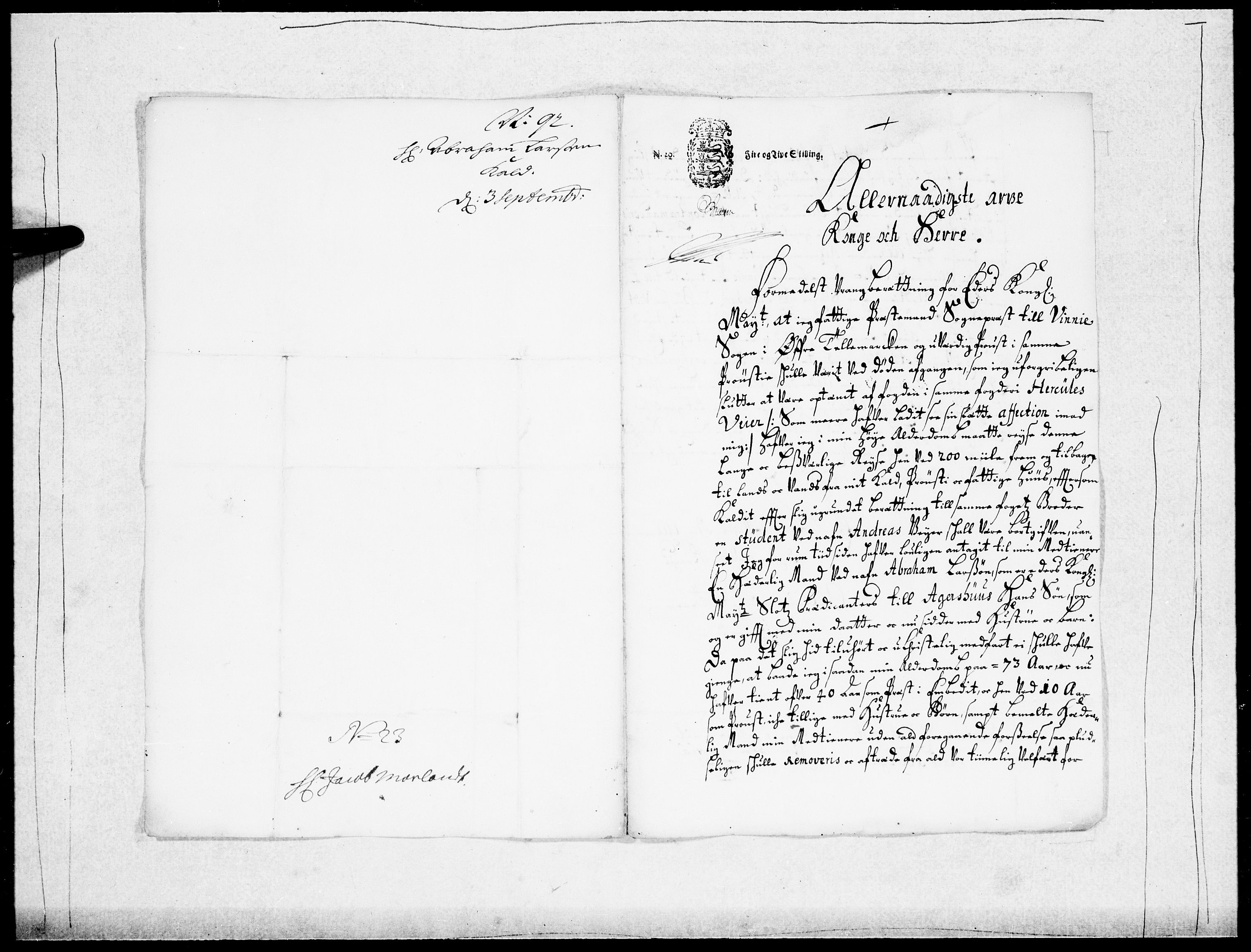 Danske Kanselli 1572-1799, AV/RA-EA-3023/F/Fc/Fcc/Fcca/L0045: Norske innlegg 1572-1799, 1691-1693, p. 260