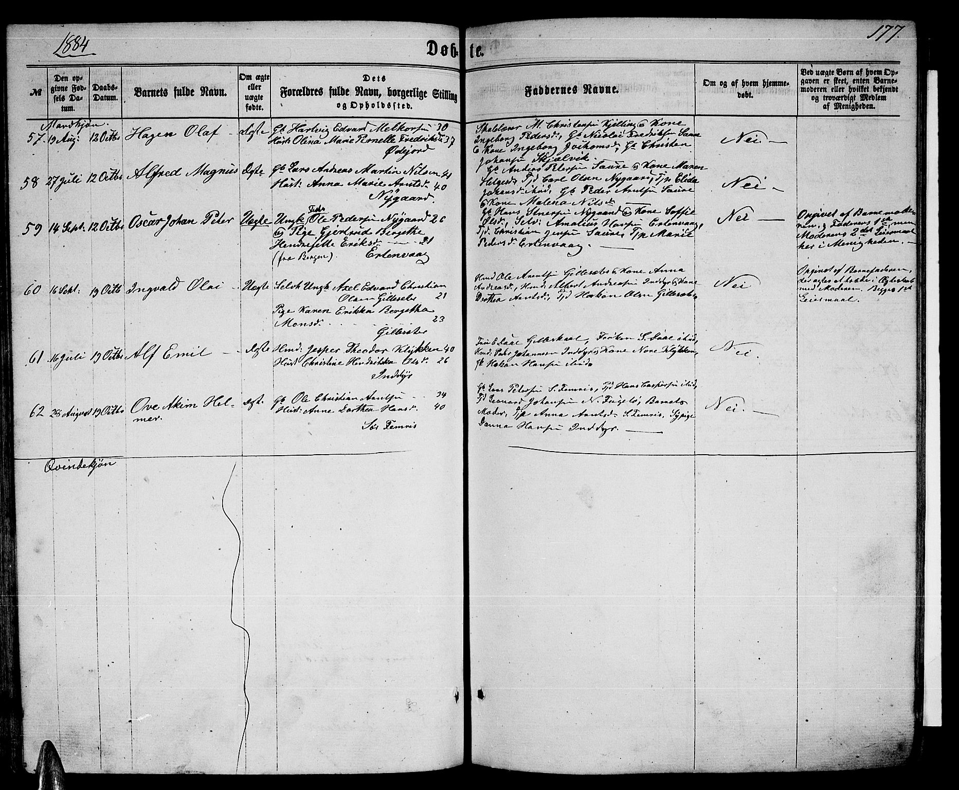 Ministerialprotokoller, klokkerbøker og fødselsregistre - Nordland, AV/SAT-A-1459/805/L0107: Parish register (copy) no. 805C03, 1862-1885, p. 177