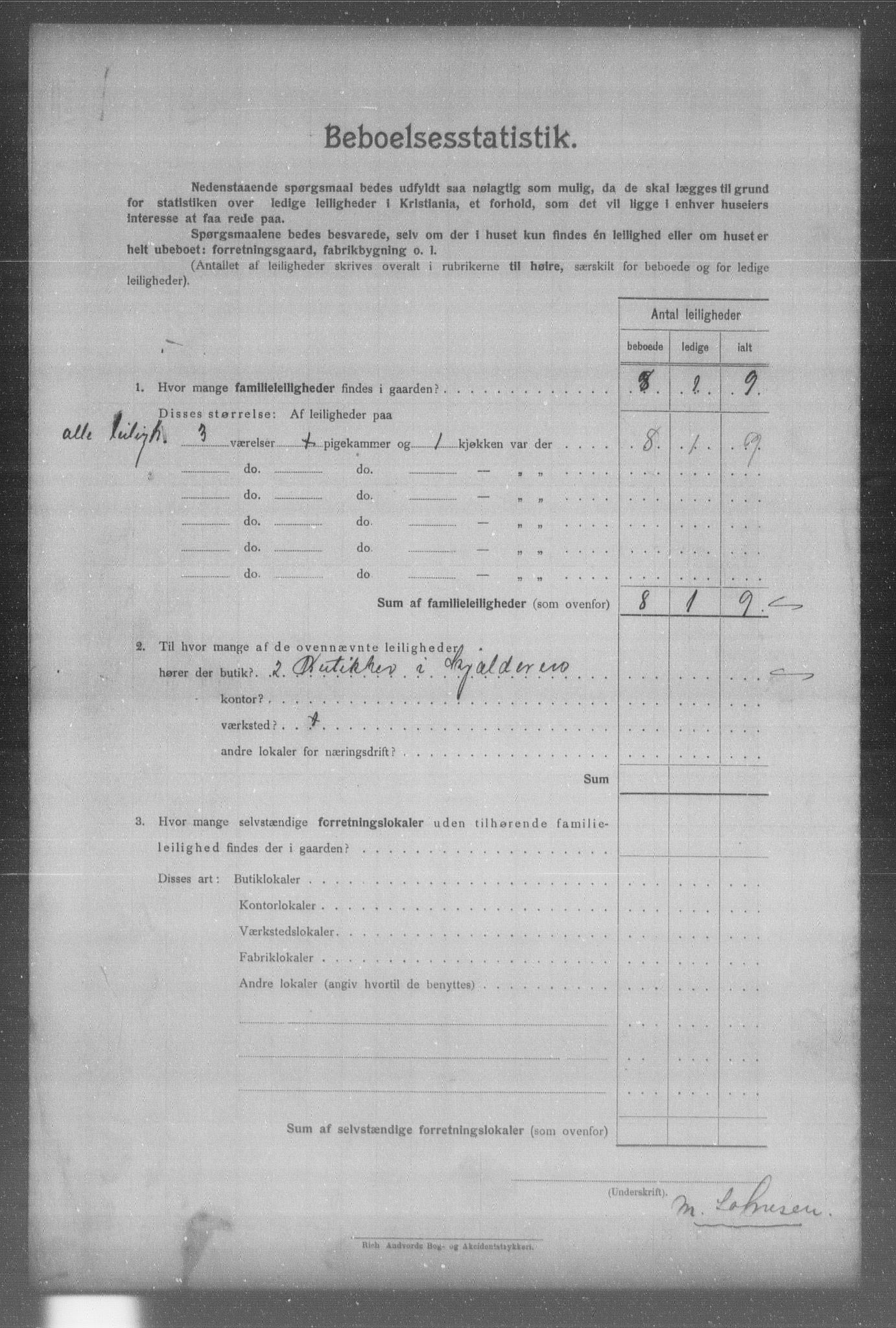 OBA, Municipal Census 1904 for Kristiania, 1904, p. 584