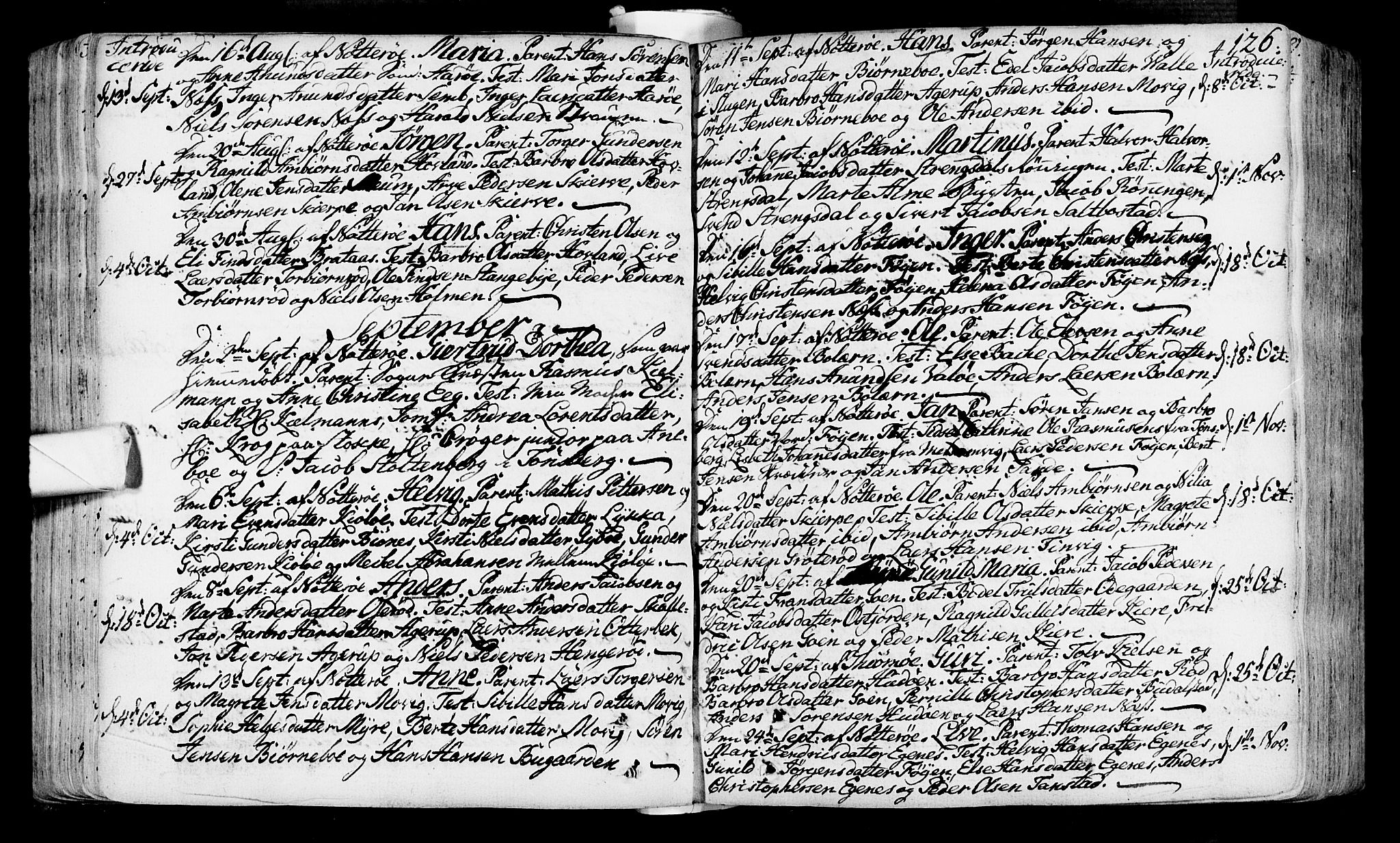 Nøtterøy kirkebøker, AV/SAKO-A-354/F/Fa/L0002: Parish register (official) no. I 2, 1738-1790, p. 126