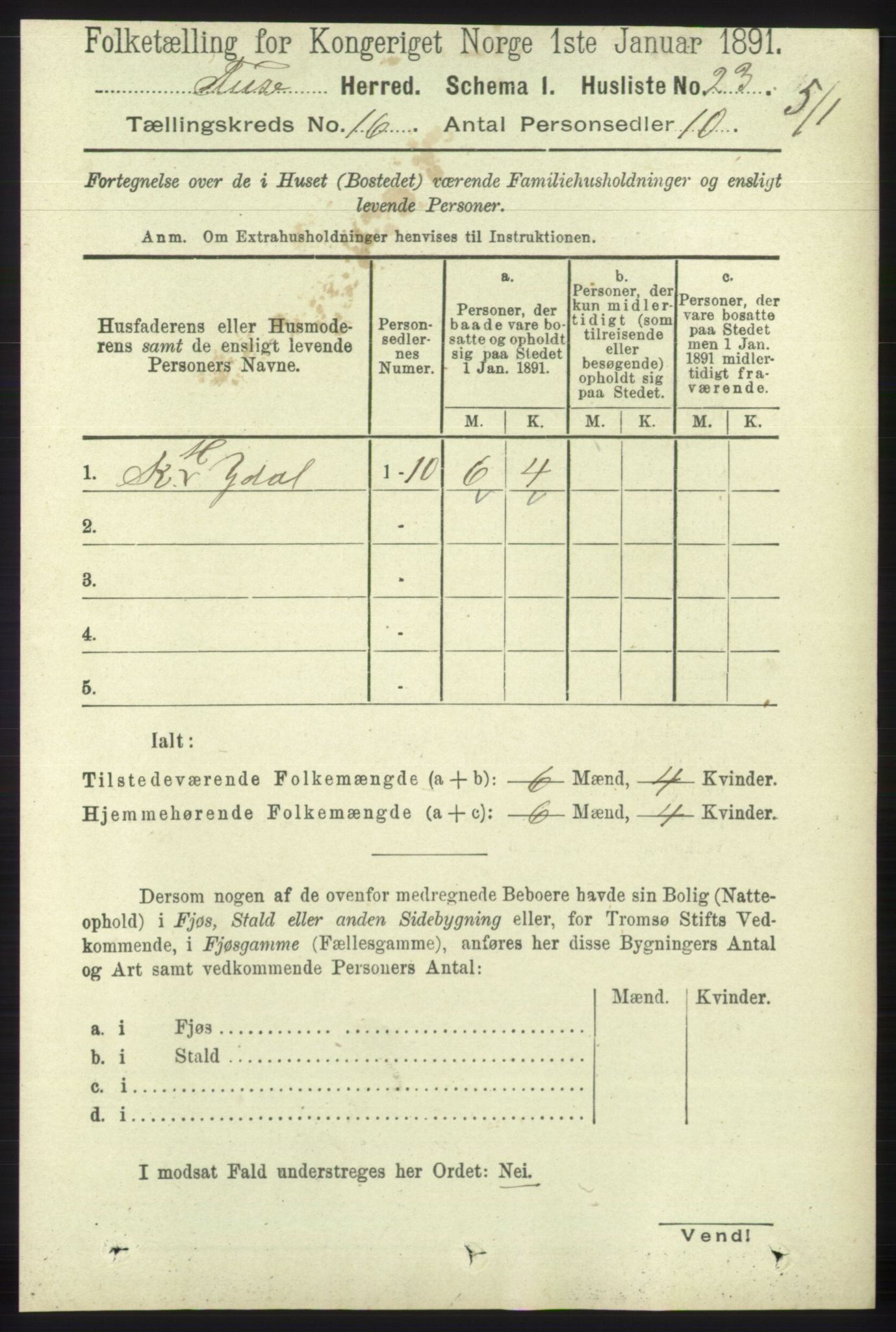 RA, 1891 census for 1241 Fusa, 1891, p. 3590