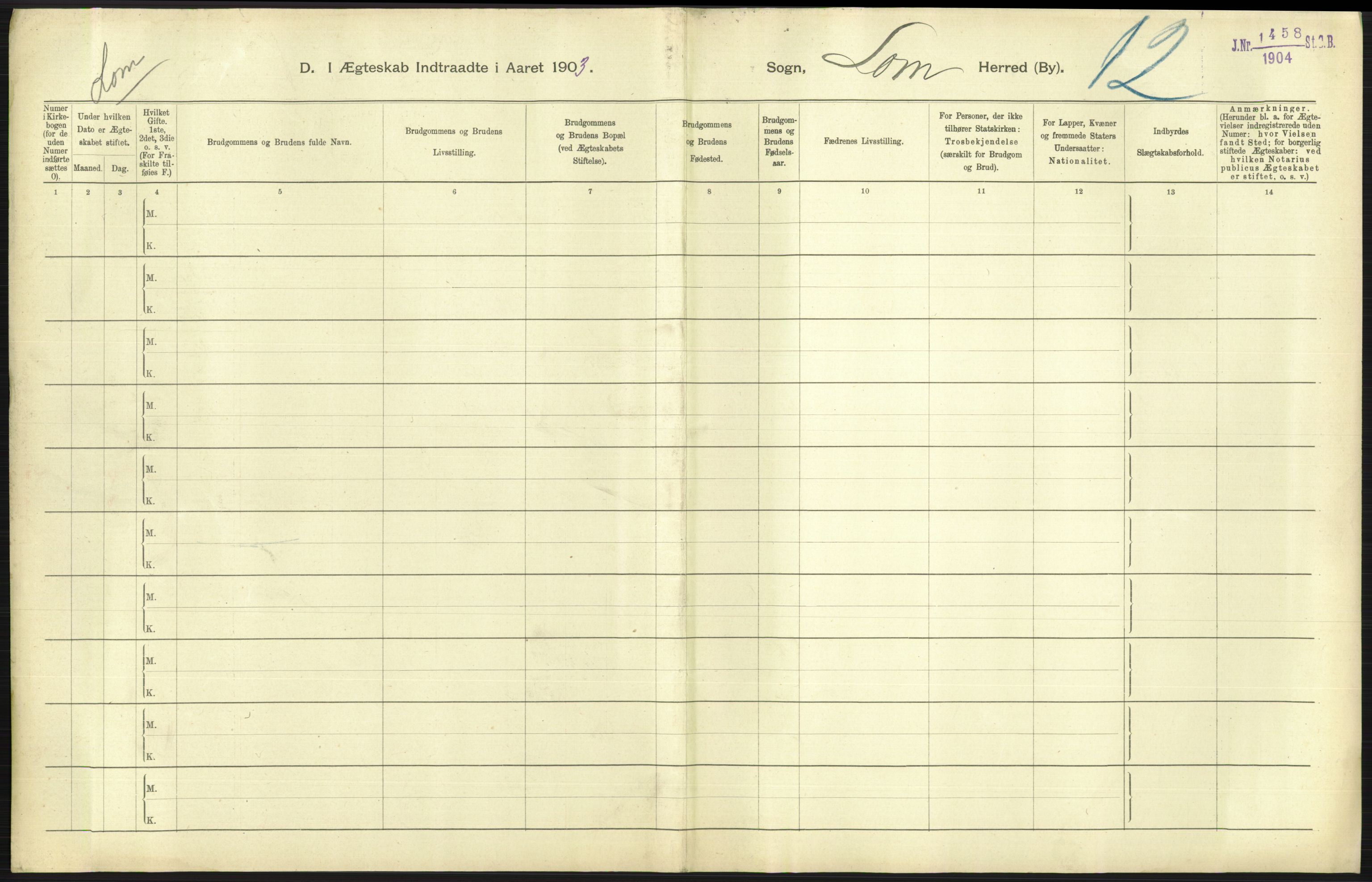 Statistisk sentralbyrå, Sosiodemografiske emner, Befolkning, AV/RA-S-2228/D/Df/Dfa/Dfaa/L0006: Kristians amt: Fødte, gifte, døde, 1903, p. 535