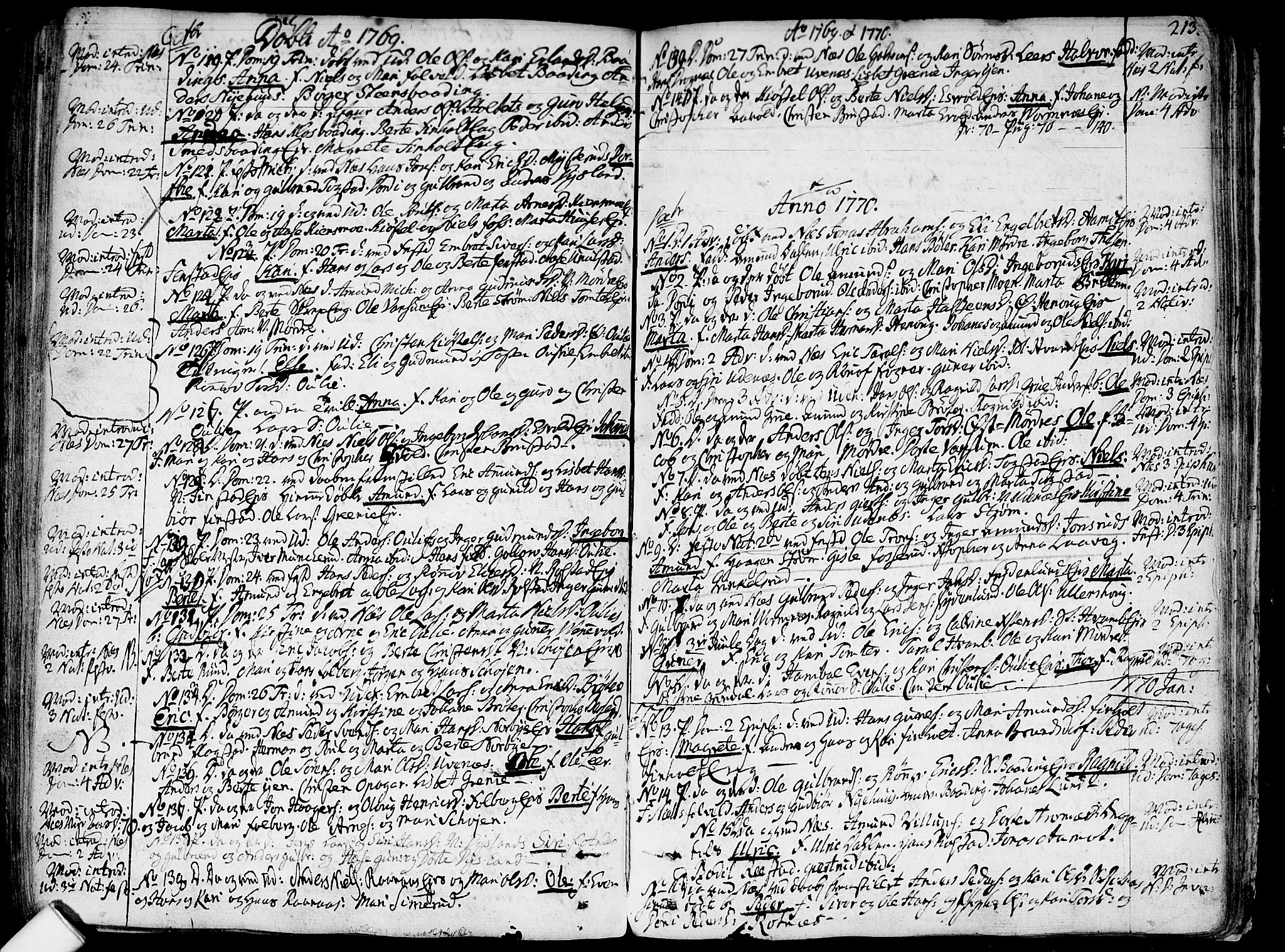Nes prestekontor Kirkebøker, AV/SAO-A-10410/F/Fa/L0003: Parish register (official) no. I 3, 1734-1781, p. 213