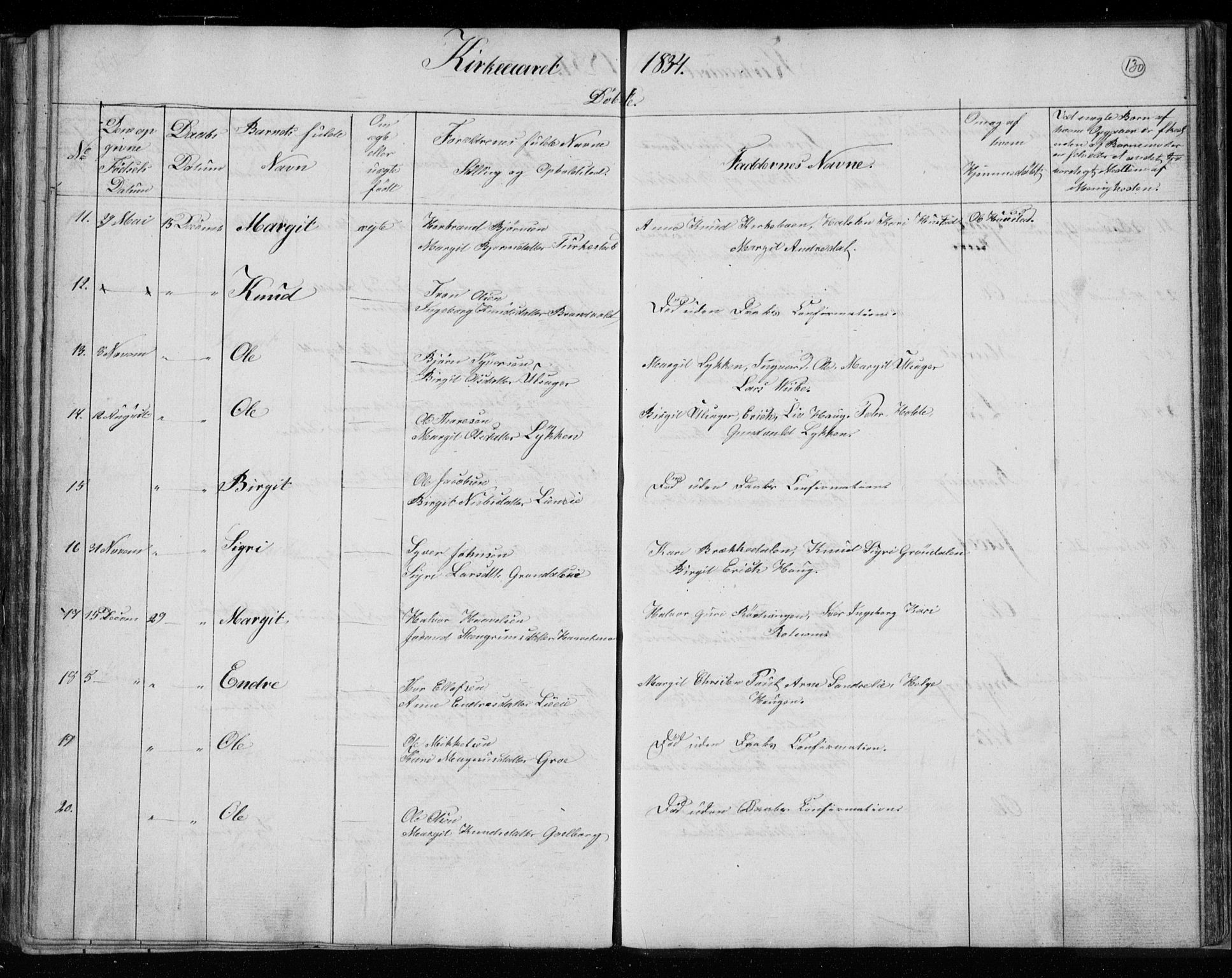 Gol kirkebøker, AV/SAKO-A-226/F/Fa/L0001: Parish register (official) no. I 1, 1821-1837, p. 130