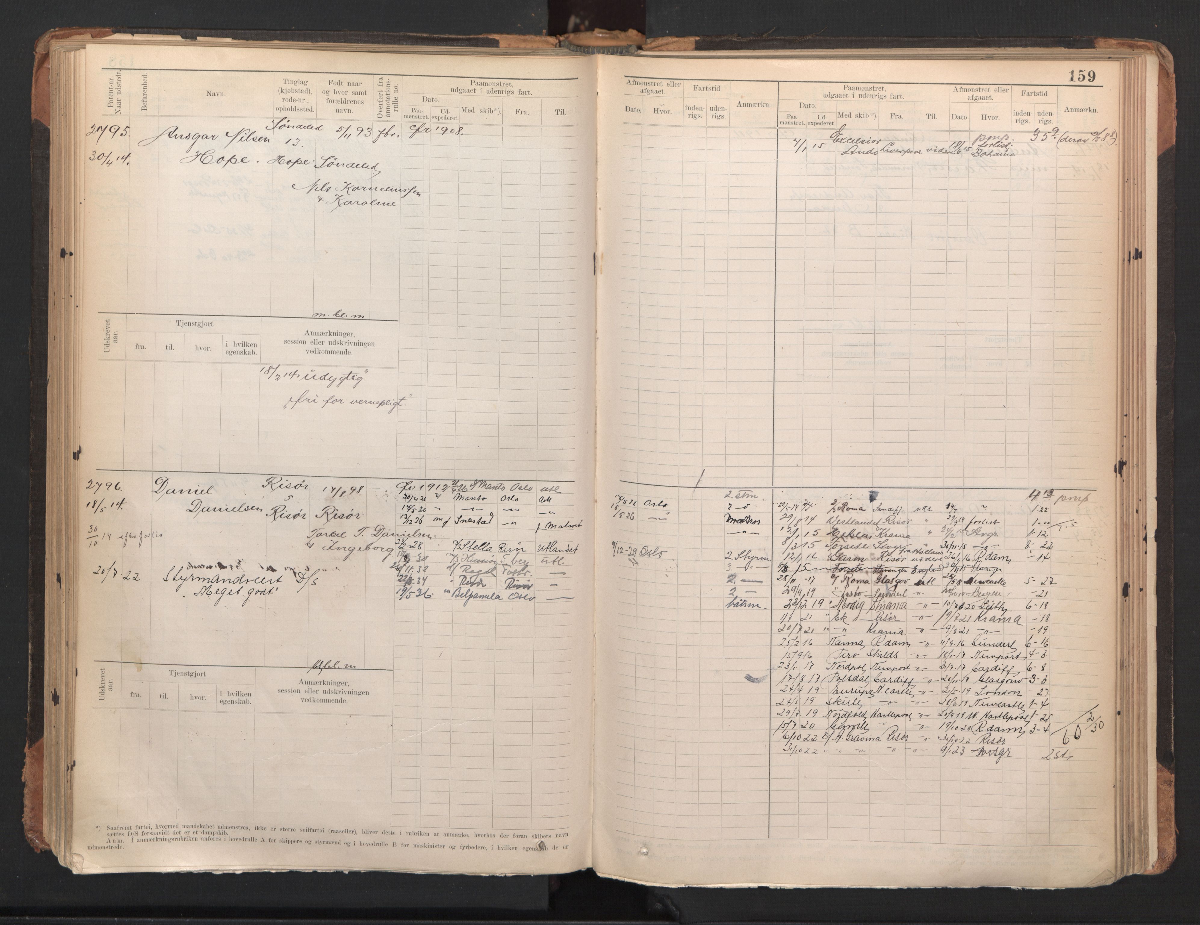 Risør mønstringskrets, AV/SAK-2031-0010/F/Fb/L0005: Hovedrulle A nr 2485-3065, Q-5, 1904-1948, p. 164