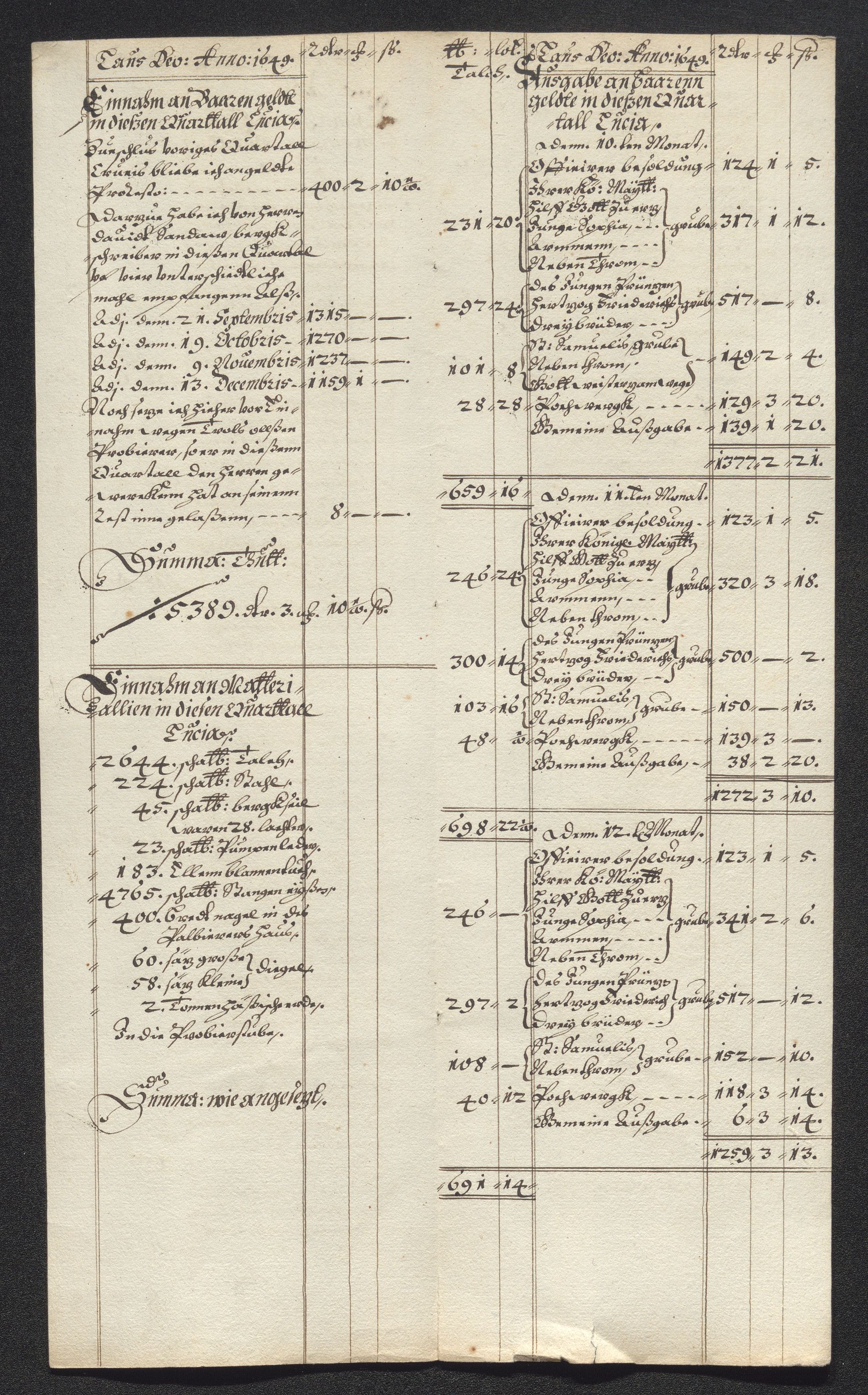 Kongsberg Sølvverk 1623-1816, AV/SAKO-EA-3135/001/D/Dc/Dcd/L0023: Utgiftsregnskap for gruver m.m., 1649, p. 10