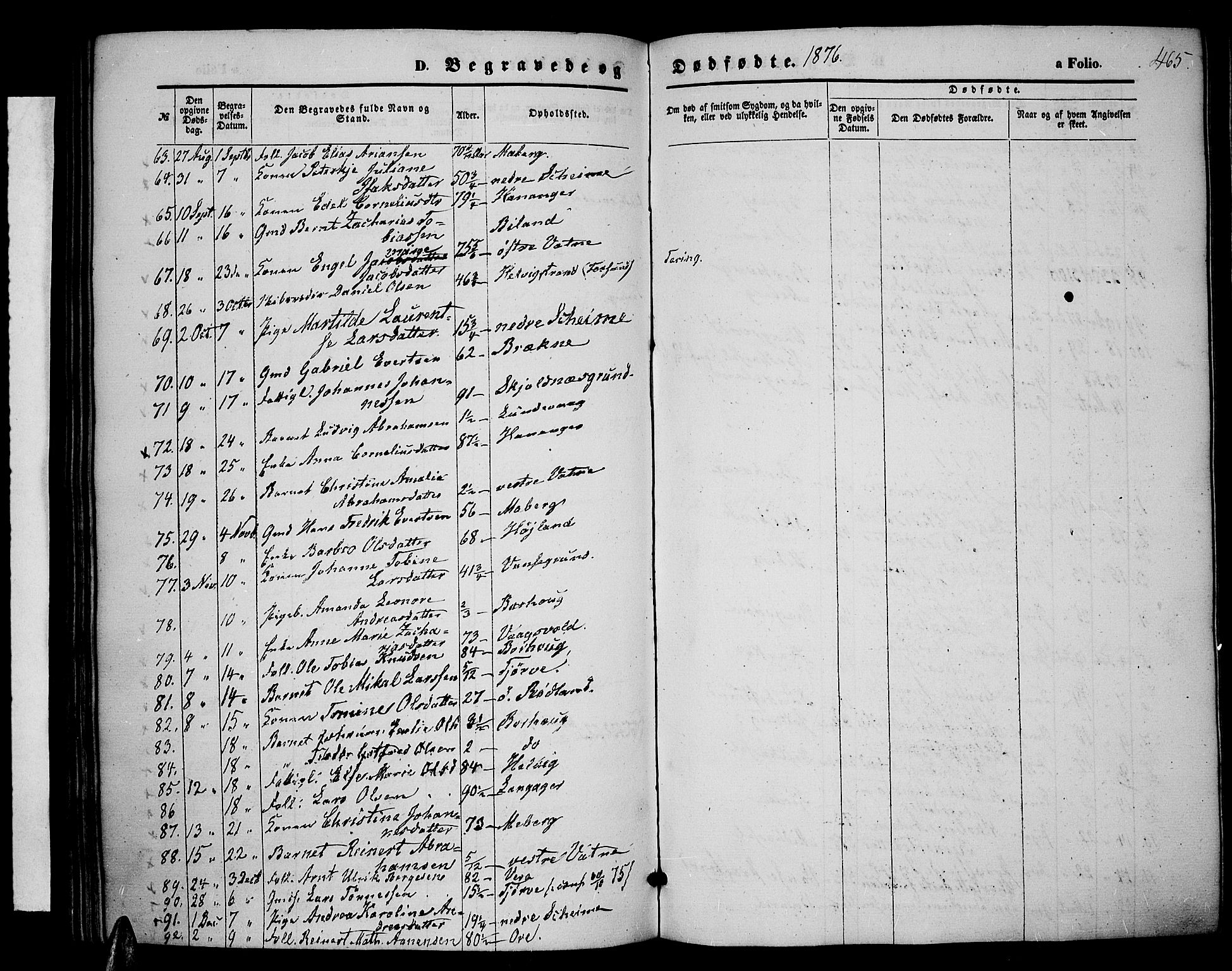 Lista sokneprestkontor, AV/SAK-1111-0027/F/Fb/L0003: Parish register (copy) no. B 3, 1862-1877, p. 465