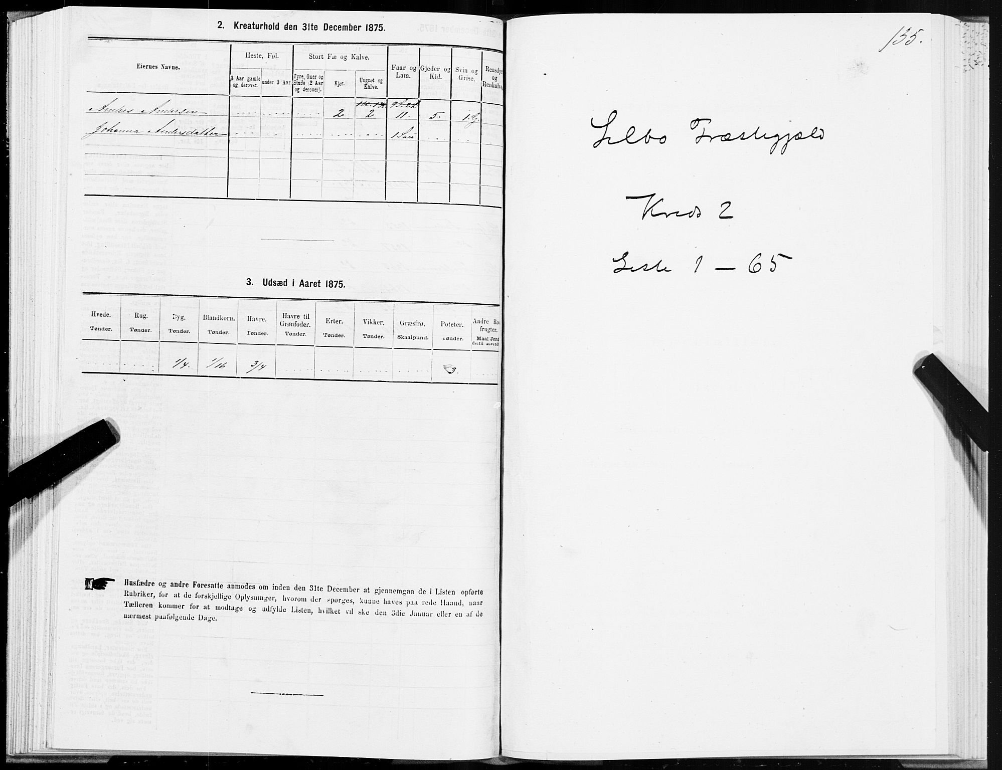 SAT, 1875 census for 1664P Selbu, 1875, p. 1135