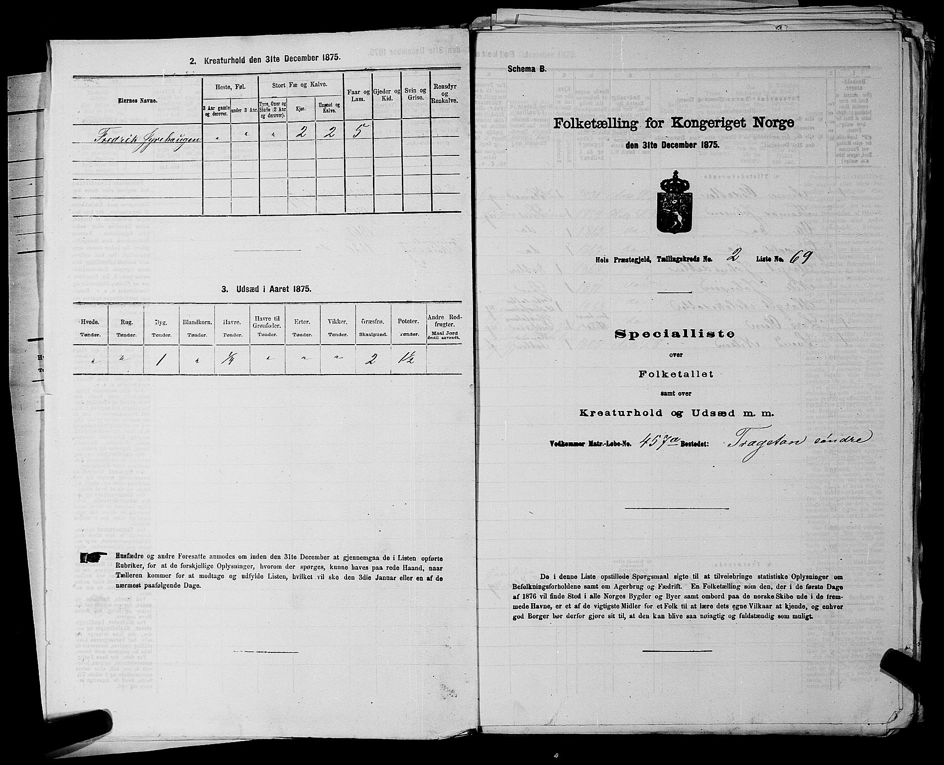 SAKO, 1875 census for 0620P Hol, 1875, p. 160