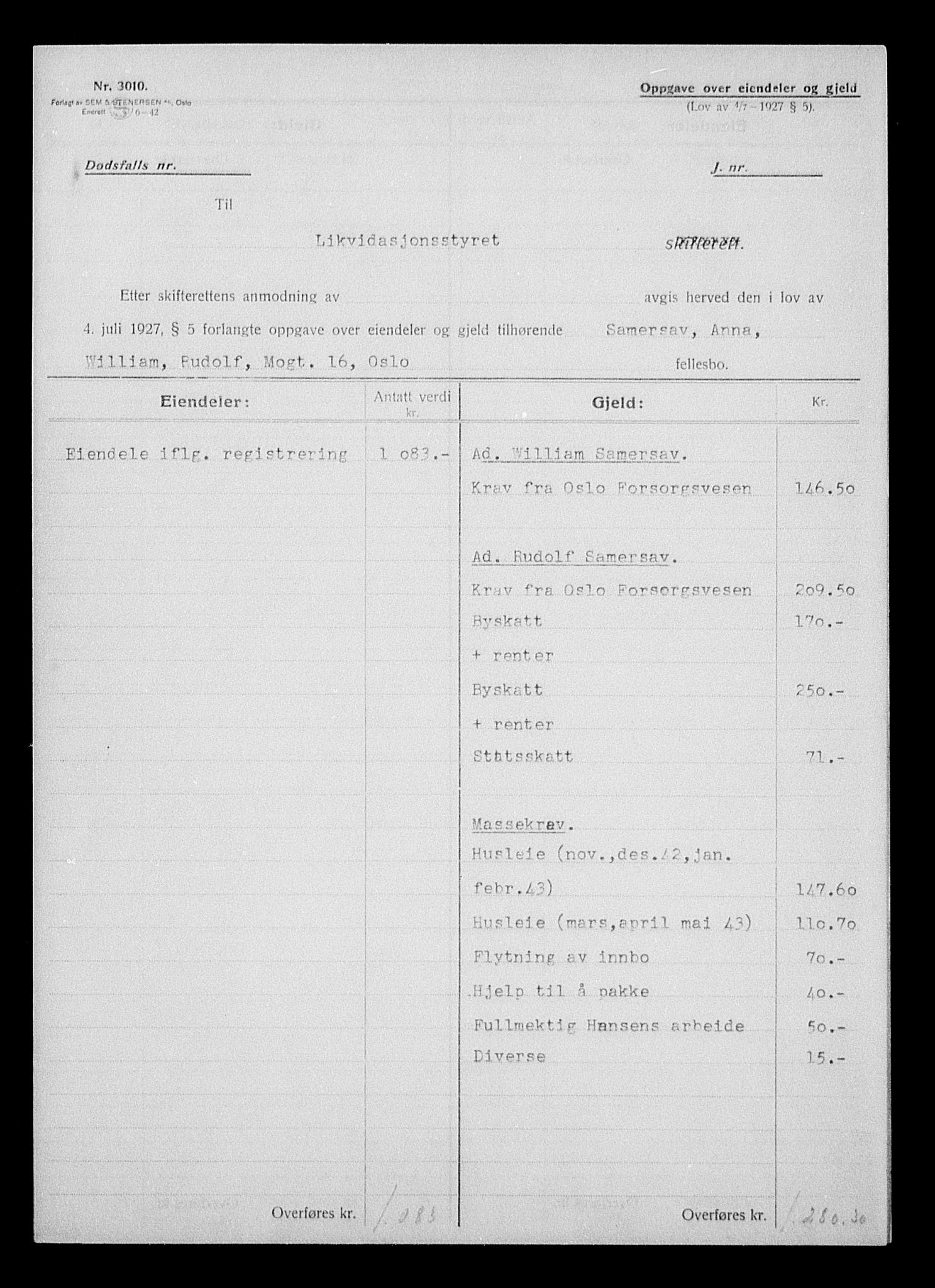 Justisdepartementet, Tilbakeføringskontoret for inndratte formuer, AV/RA-S-1564/H/Hc/Hcc/L0976: --, 1945-1947, p. 653