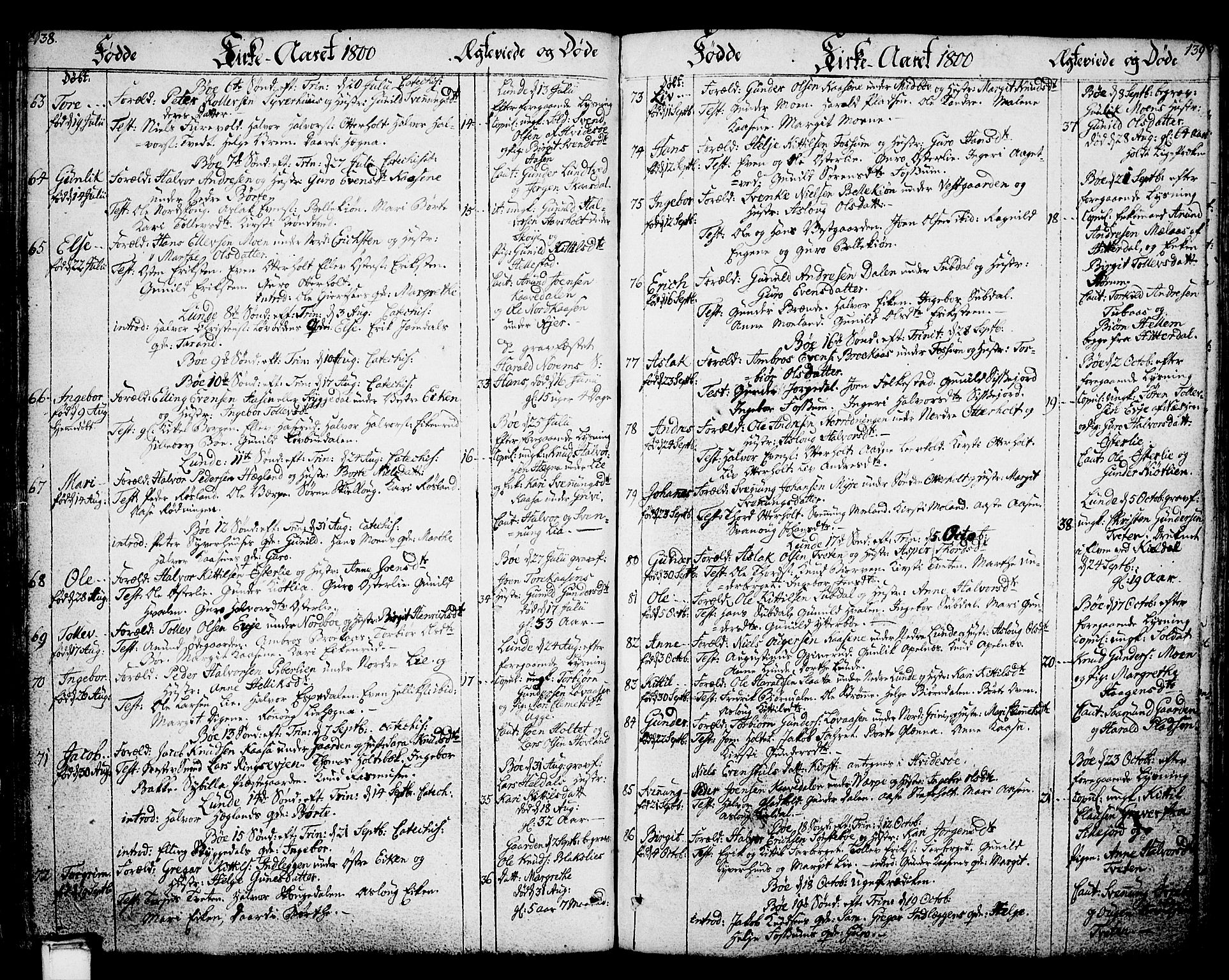 Bø kirkebøker, SAKO/A-257/F/Fa/L0005: Parish register (official) no. 5, 1785-1815, p. 138-139