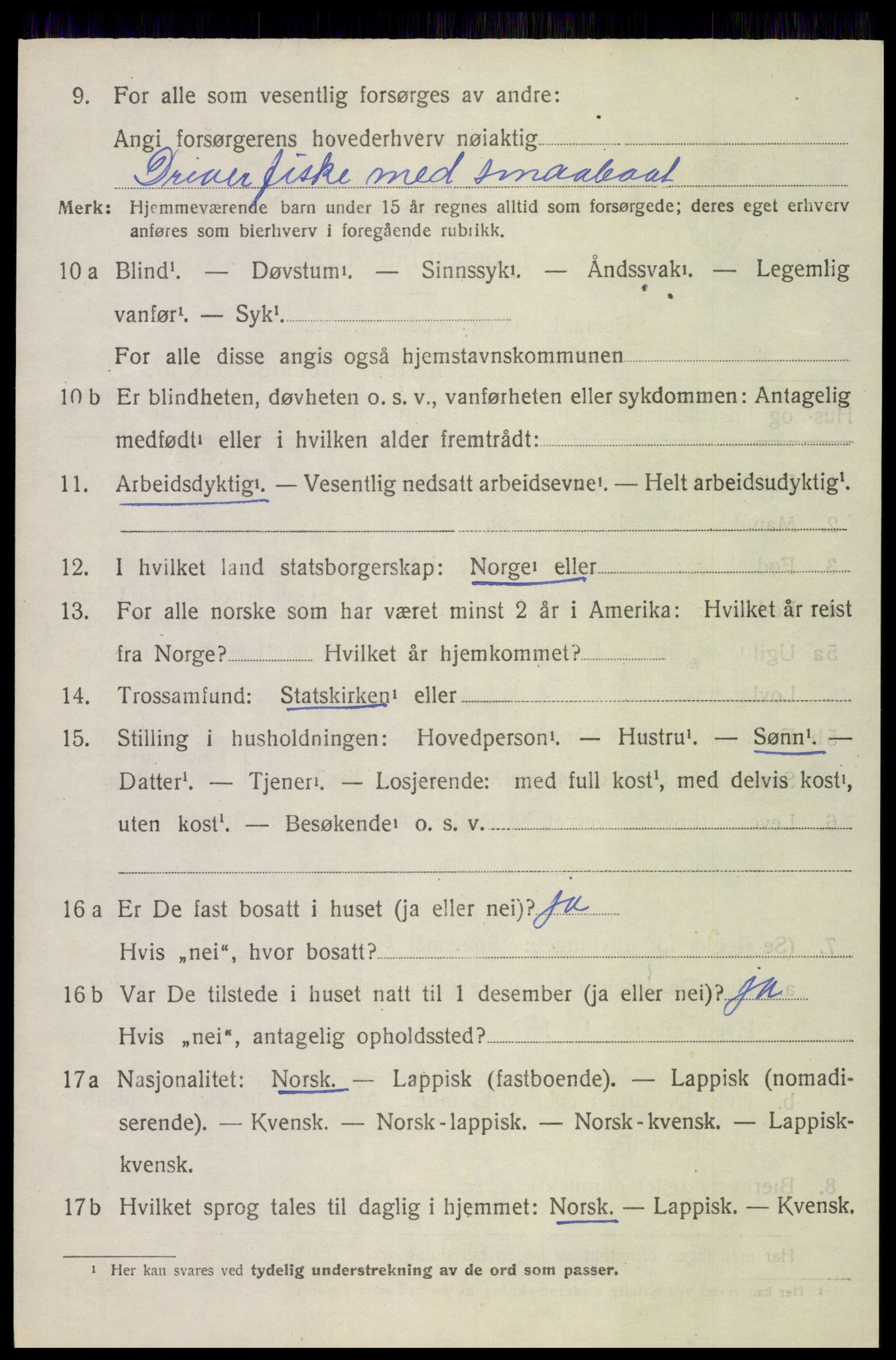 SAT, 1920 census for Øksnes, 1920, p. 4947