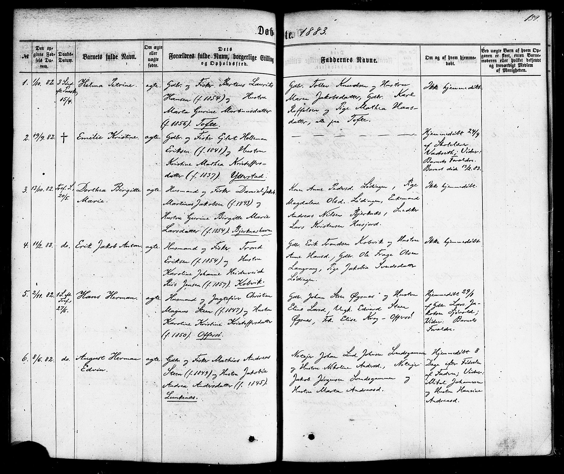 Ministerialprotokoller, klokkerbøker og fødselsregistre - Nordland, AV/SAT-A-1459/872/L1034: Parish register (official) no. 872A09, 1864-1884, p. 139