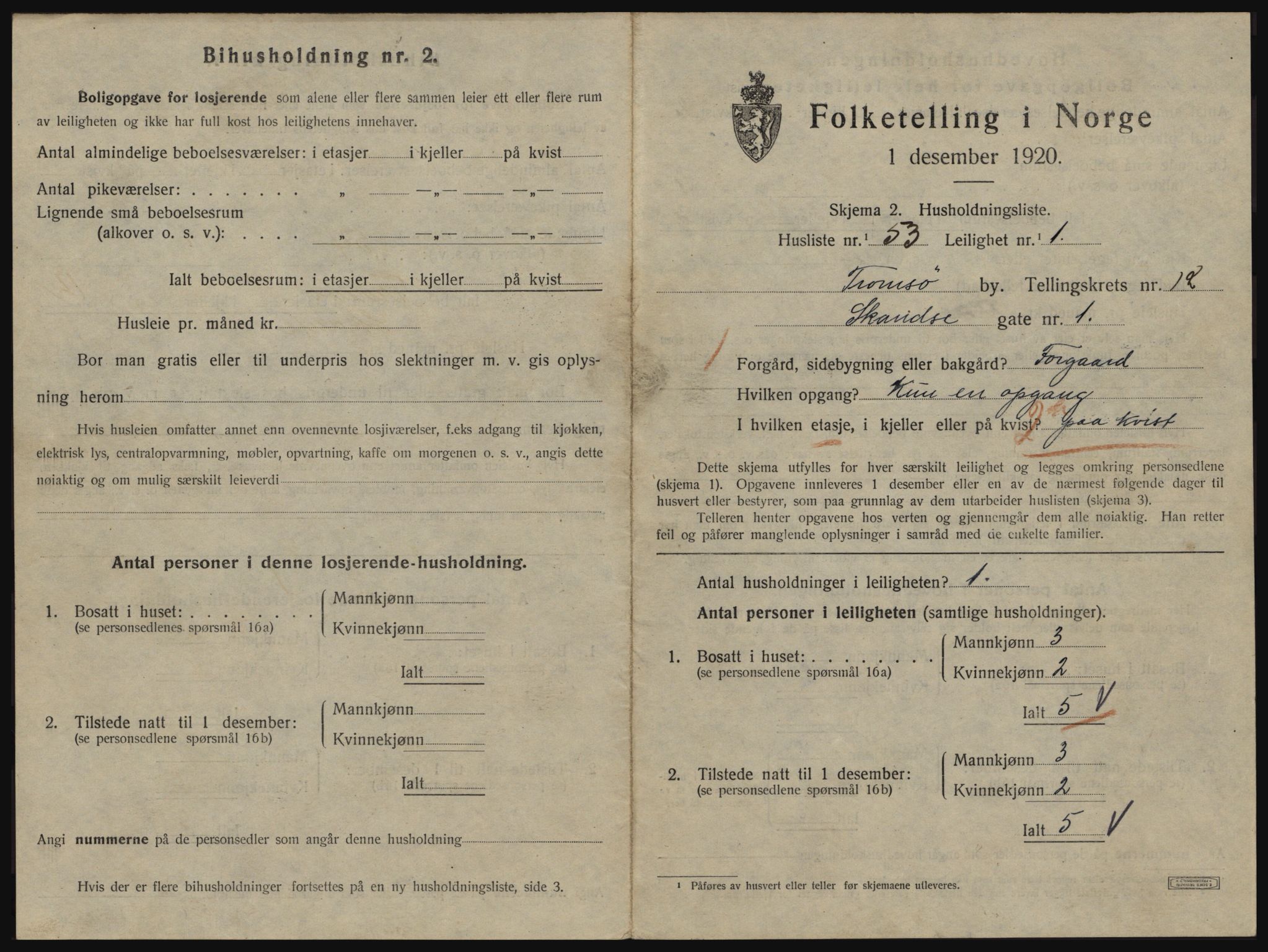 SATØ, 1920 census for Tromsø, 1920, p. 6119