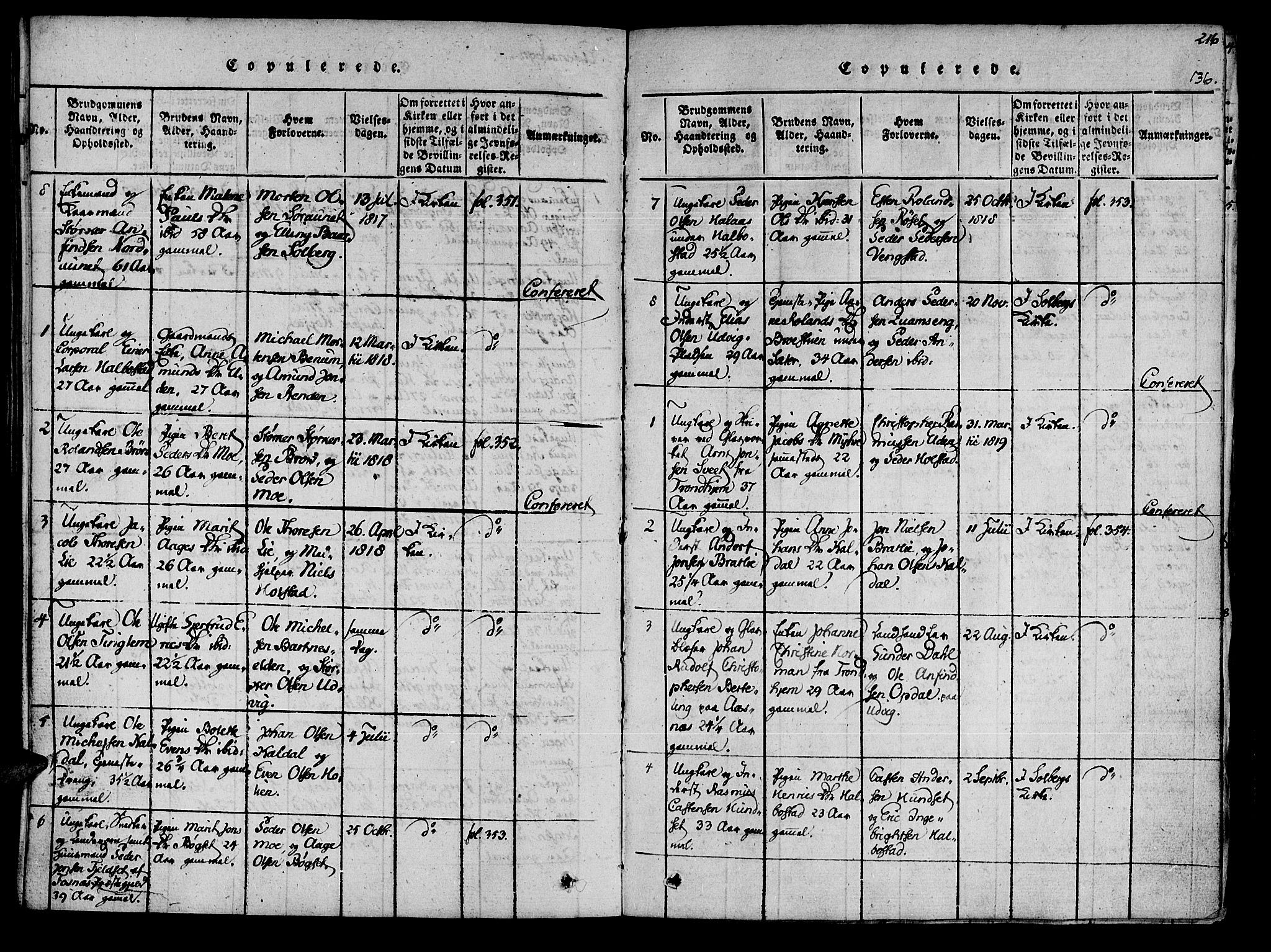 Ministerialprotokoller, klokkerbøker og fødselsregistre - Nord-Trøndelag, AV/SAT-A-1458/741/L0387: Parish register (official) no. 741A03 /3, 1817-1822, p. 136