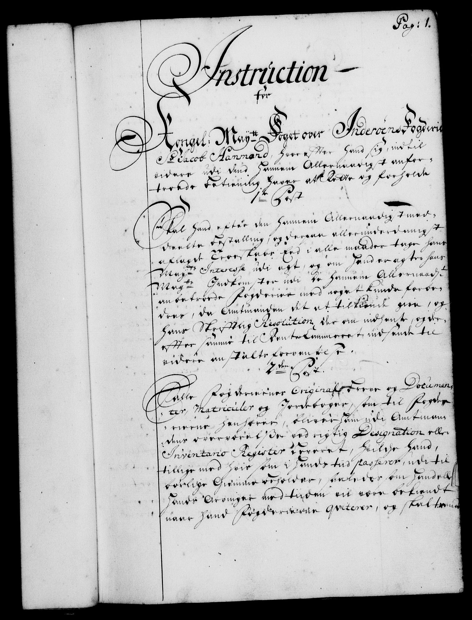 Rentekammeret, Kammerkanselliet, RA/EA-3111/G/Gg/Ggi/L0001: Norsk instruksjonsprotokoll med register (merket RK 53.34), 1720-1729, p. 1