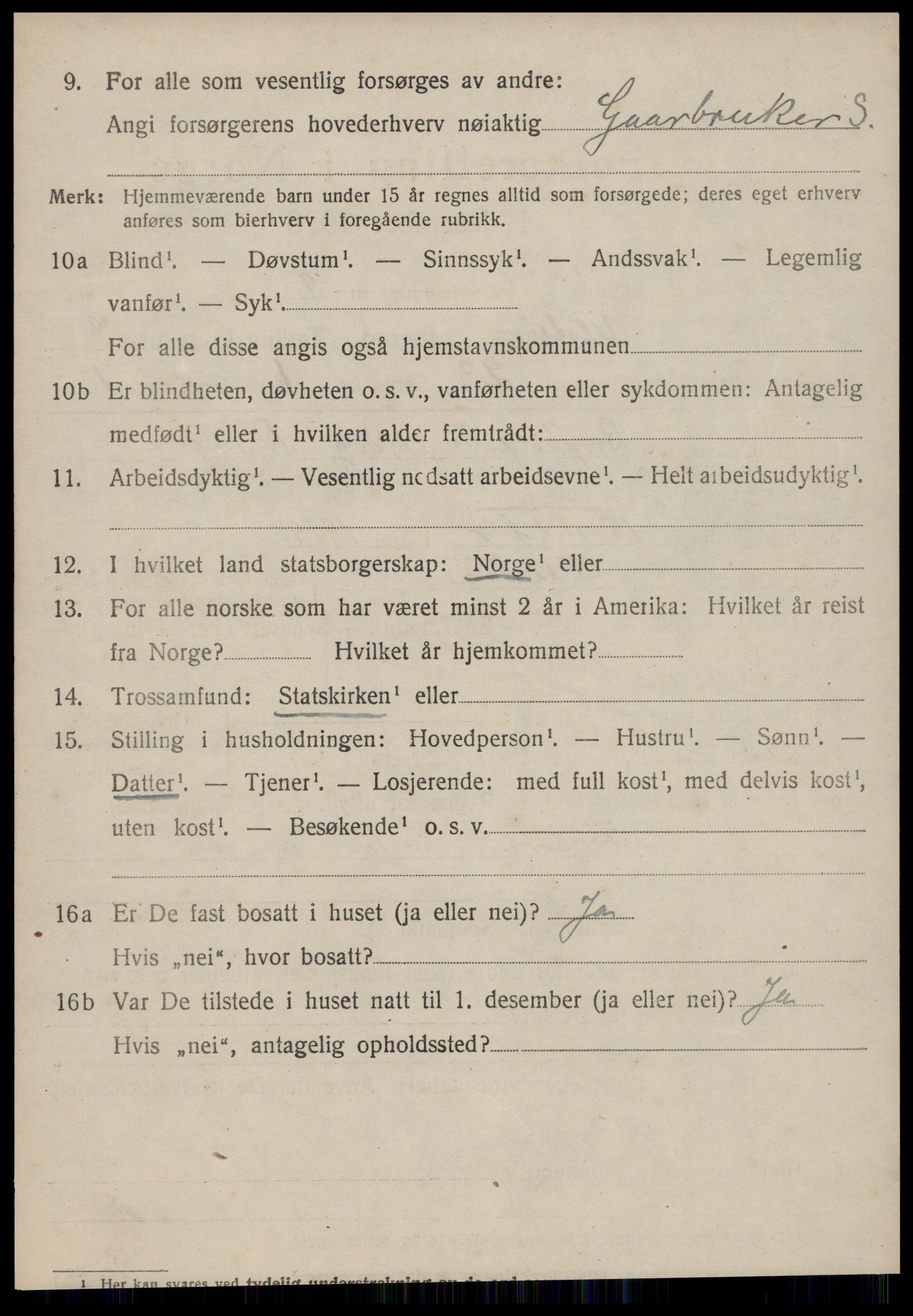 SAT, 1920 census for Ulstein, 1920, p. 4969