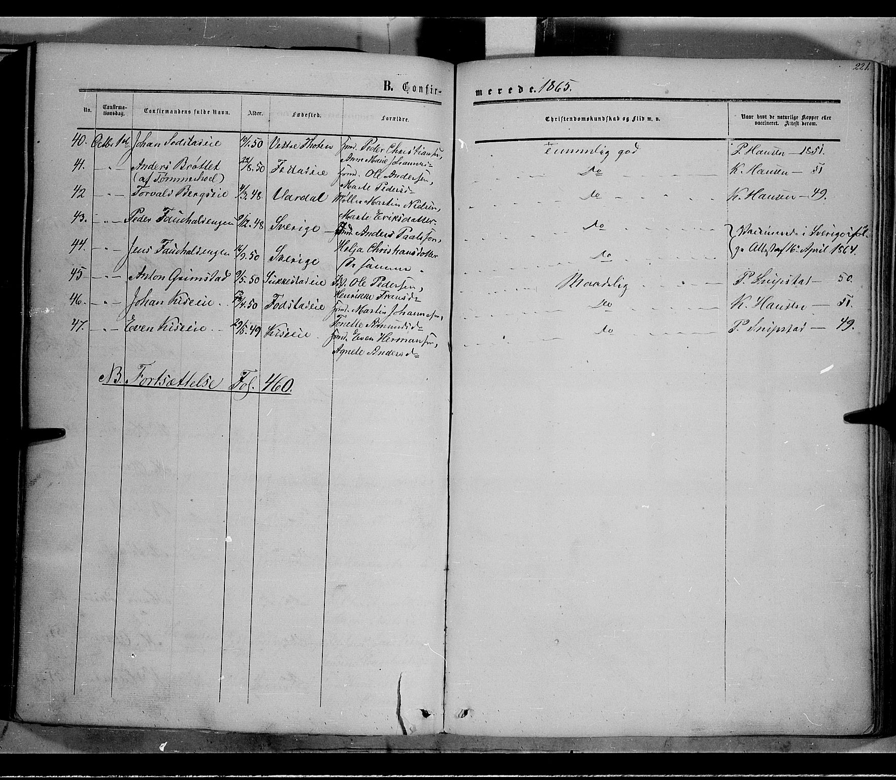 Østre Toten prestekontor, SAH/PREST-104/H/Ha/Haa/L0004: Parish register (official) no. 4, 1857-1865, p. 221