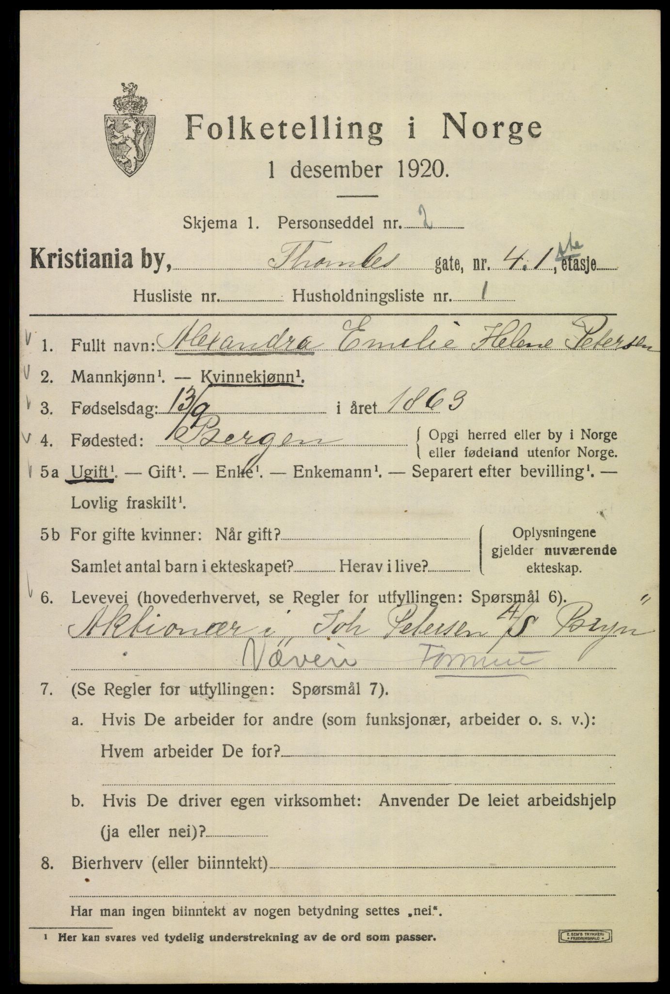 SAO, 1920 census for Kristiania, 1920, p. 573171