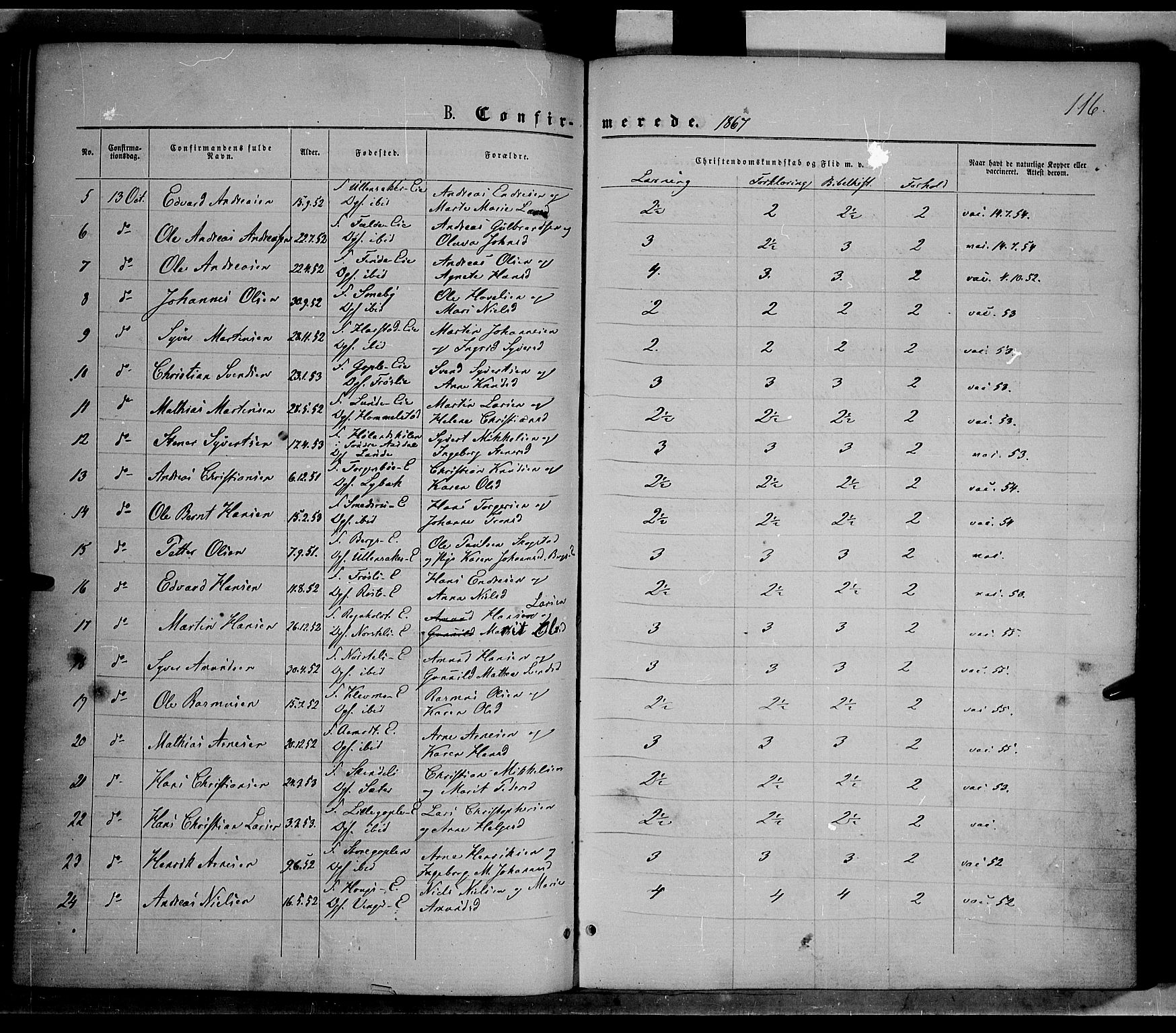 Nordre Land prestekontor, AV/SAH-PREST-124/H/Ha/Haa/L0001: Parish register (official) no. 1, 1860-1871, p. 116