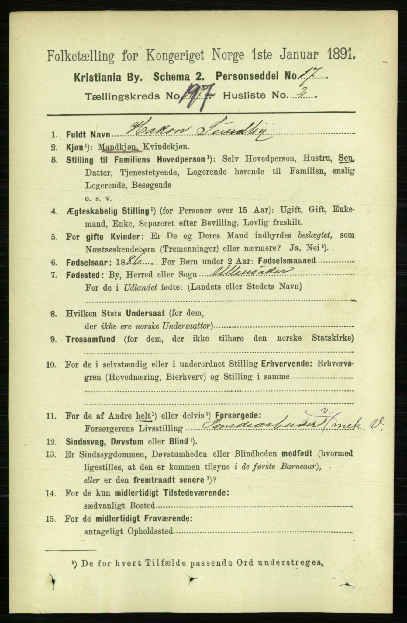 RA, 1891 census for 0301 Kristiania, 1891, p. 118862