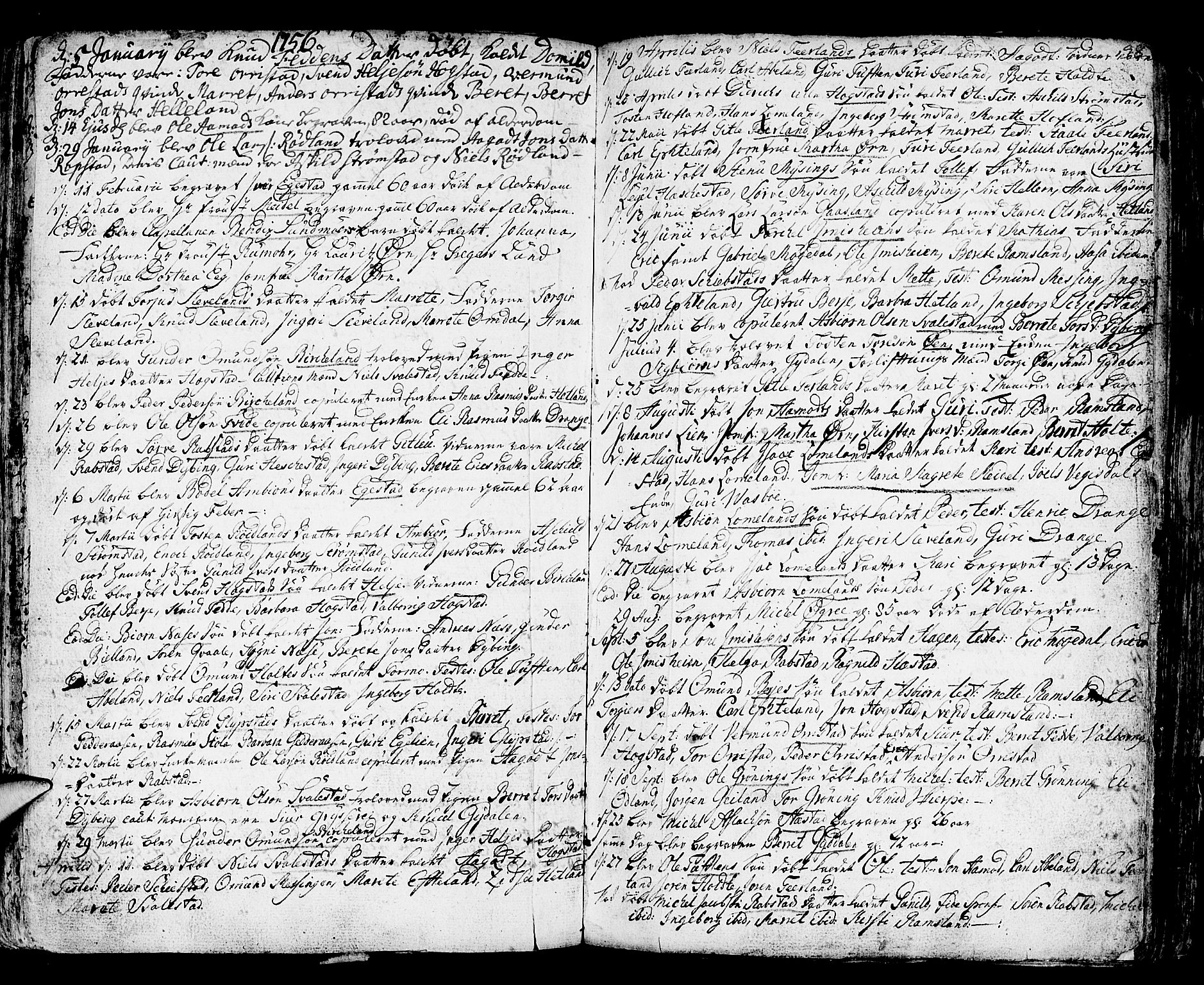 Helleland sokneprestkontor, SAST/A-101810: Parish register (official) no. A 1 /1, 1713-1761, p. 98