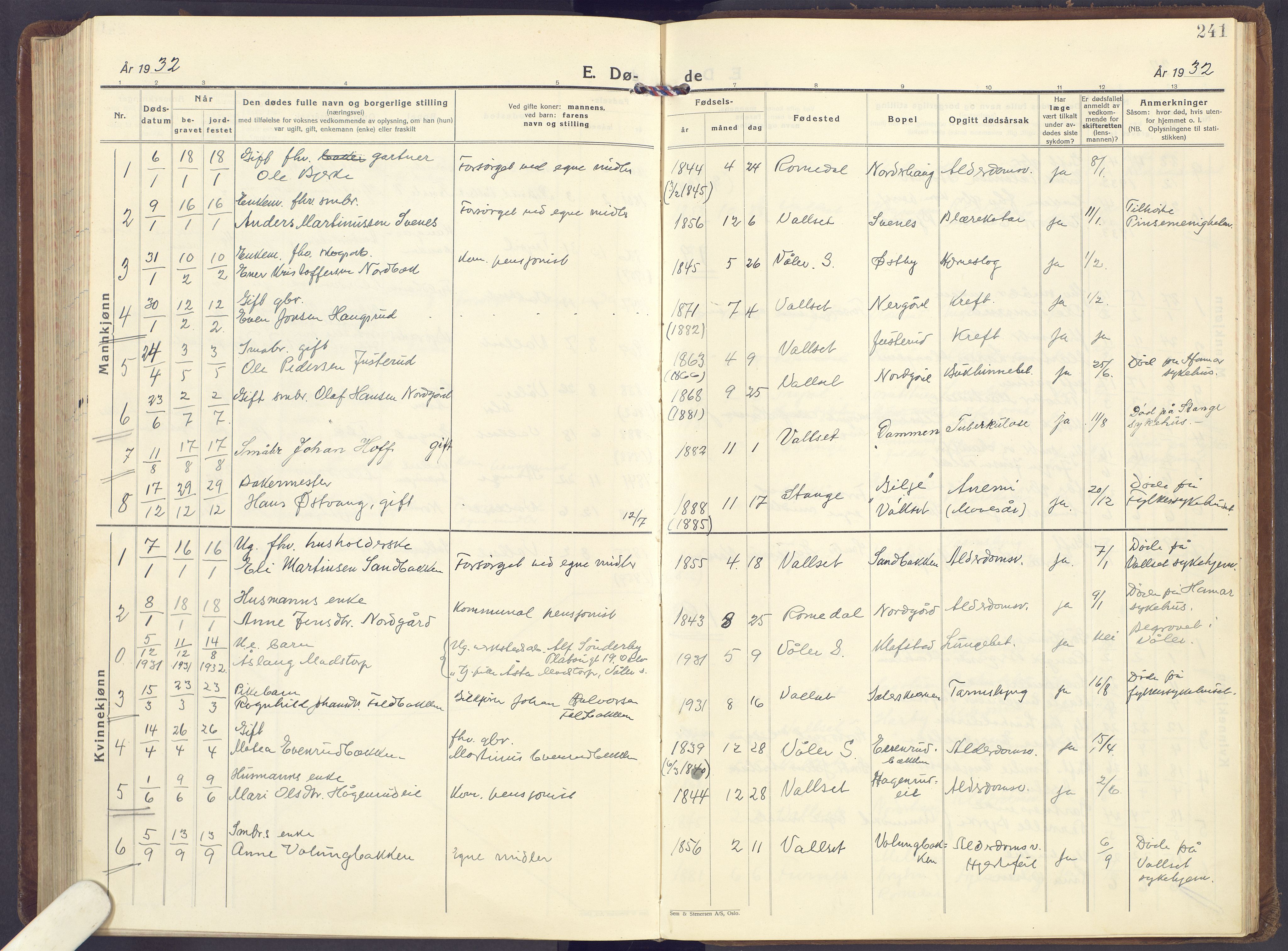 Romedal prestekontor, SAH/PREST-004/K/L0013: Parish register (official) no. 13, 1930-1949, p. 241