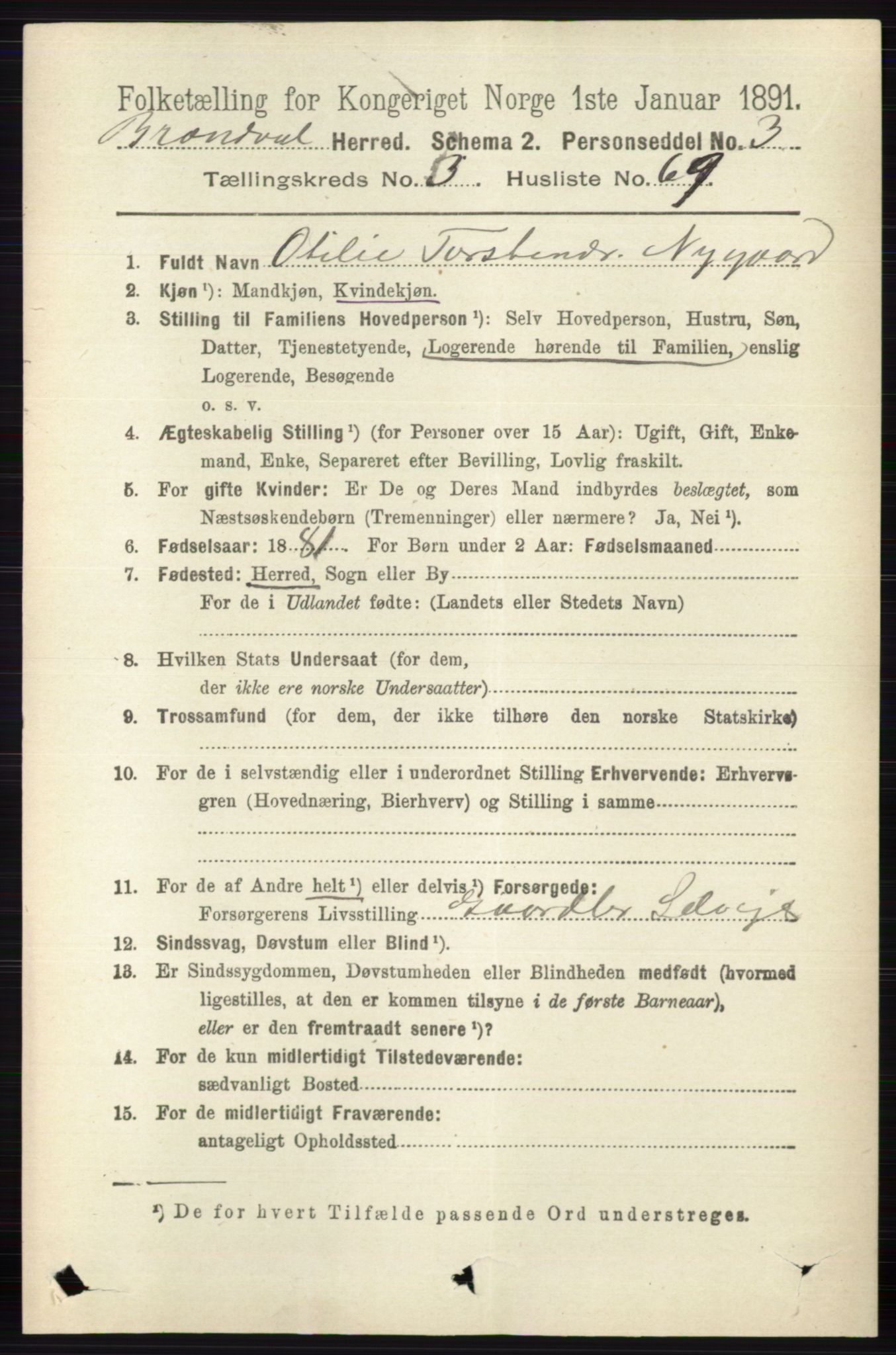 RA, 1891 census for 0422 Brandval, 1891, p. 1641